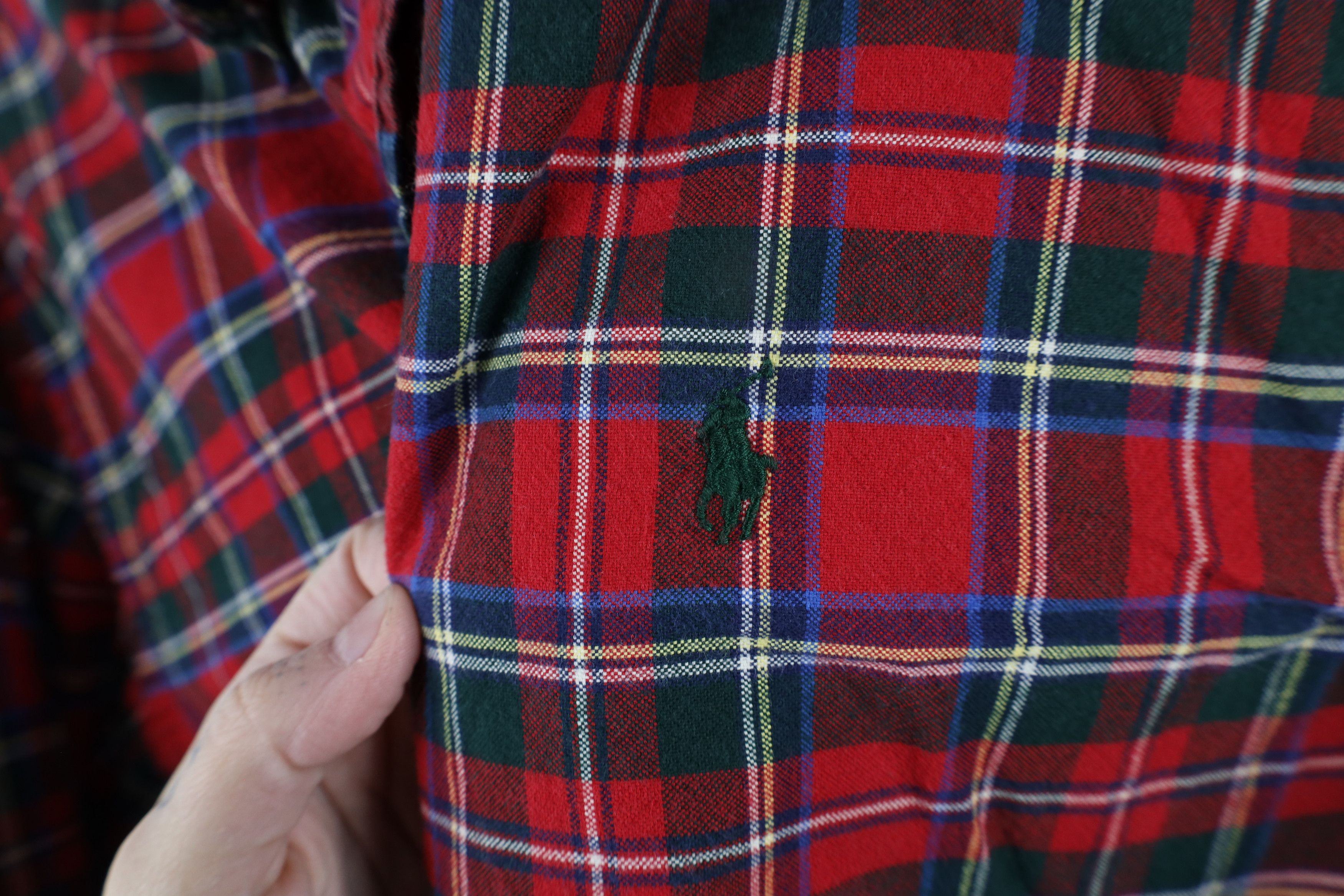 Ralph Lauren × Vintage Vintage Ralph Lauren Fit Collared Button Down Shirt Plaid Size US XL / EU 56 / 4 - 4 Thumbnail