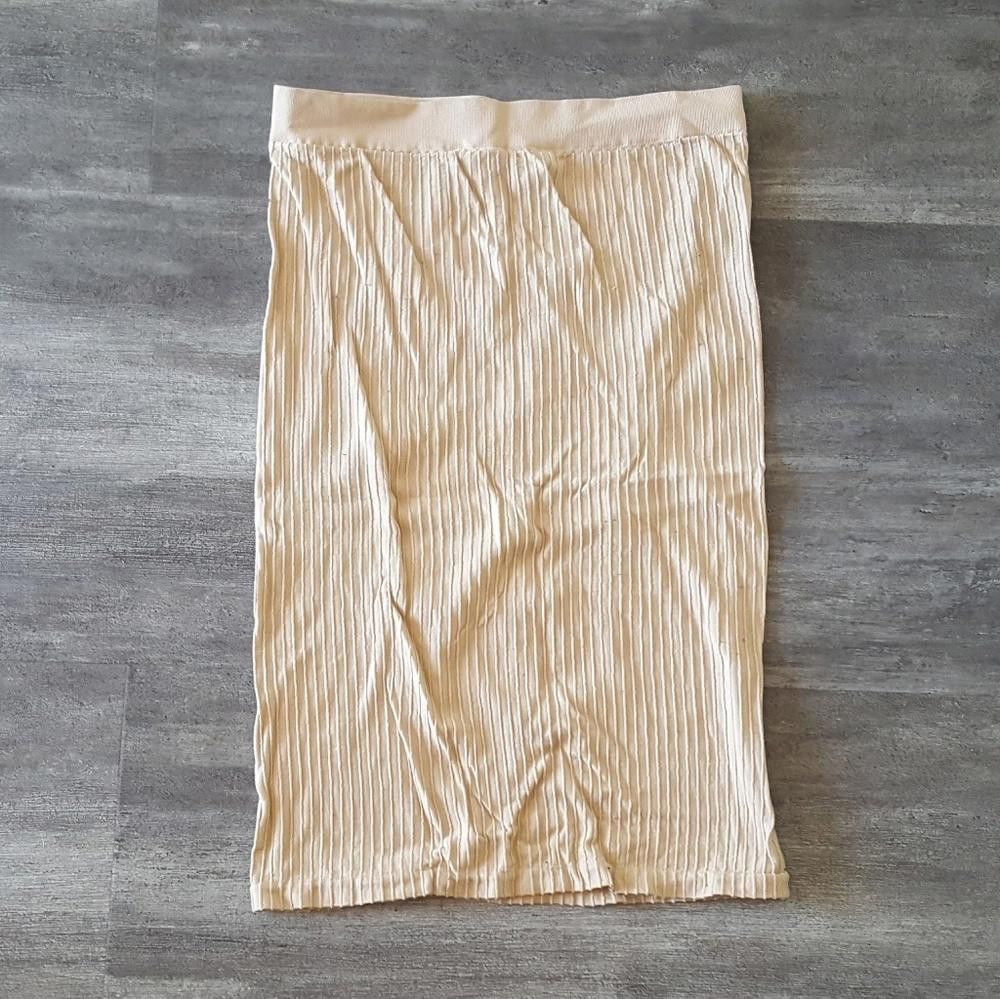 Designer Nude Ribbed High Waisted Midi Size 28" / US 6 / IT 42 - 4 Thumbnail