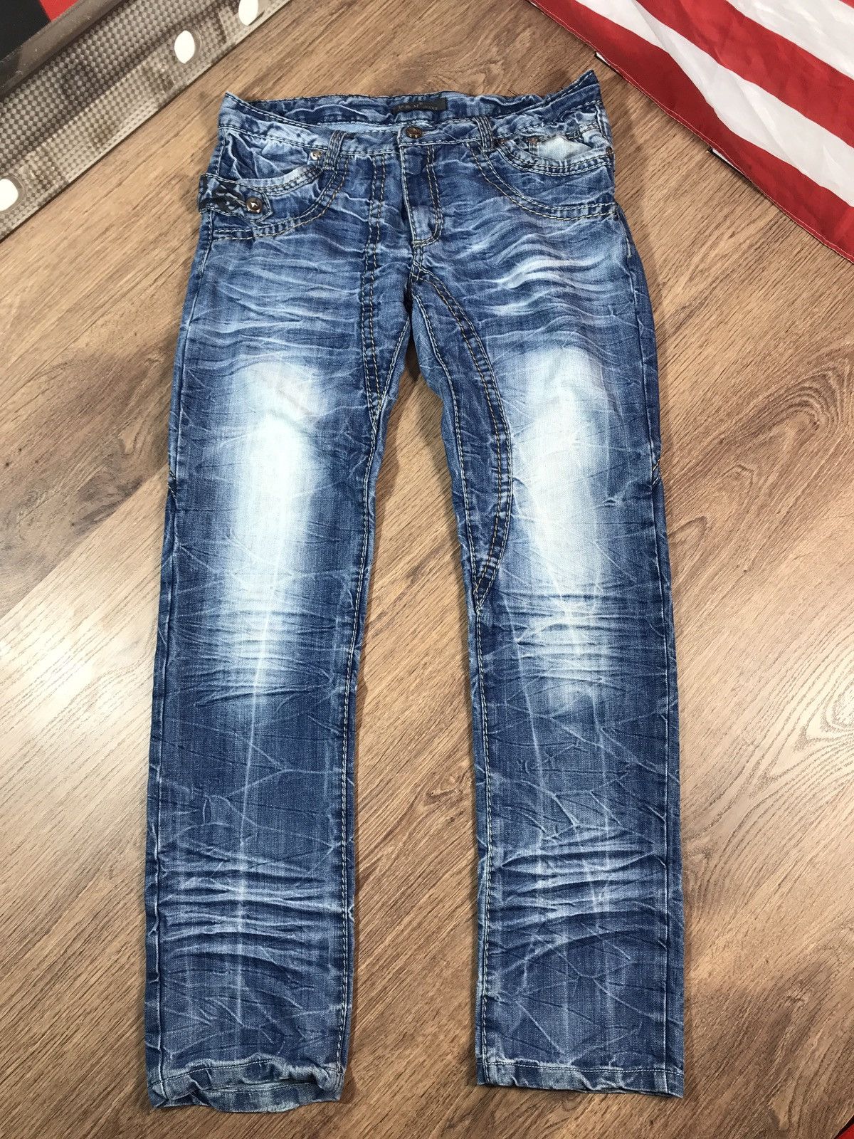 Japanese Brand Vintage Kosmo Lupo Distressed Denim Pants Size US 34 / EU 50 - 1 Thumbnail