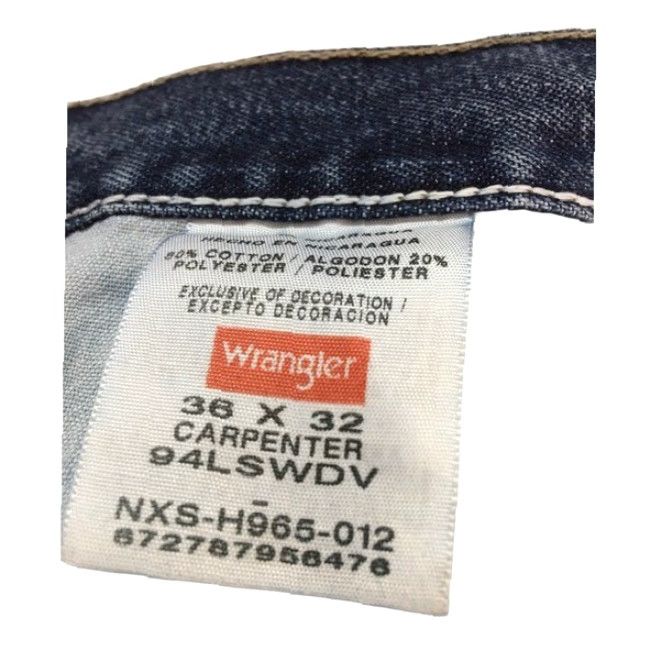 Wrangler Wrangler Jeans Mens 36x32 Blue Straight Denim Carpenter Size US 36 / EU 52 - 5 Thumbnail