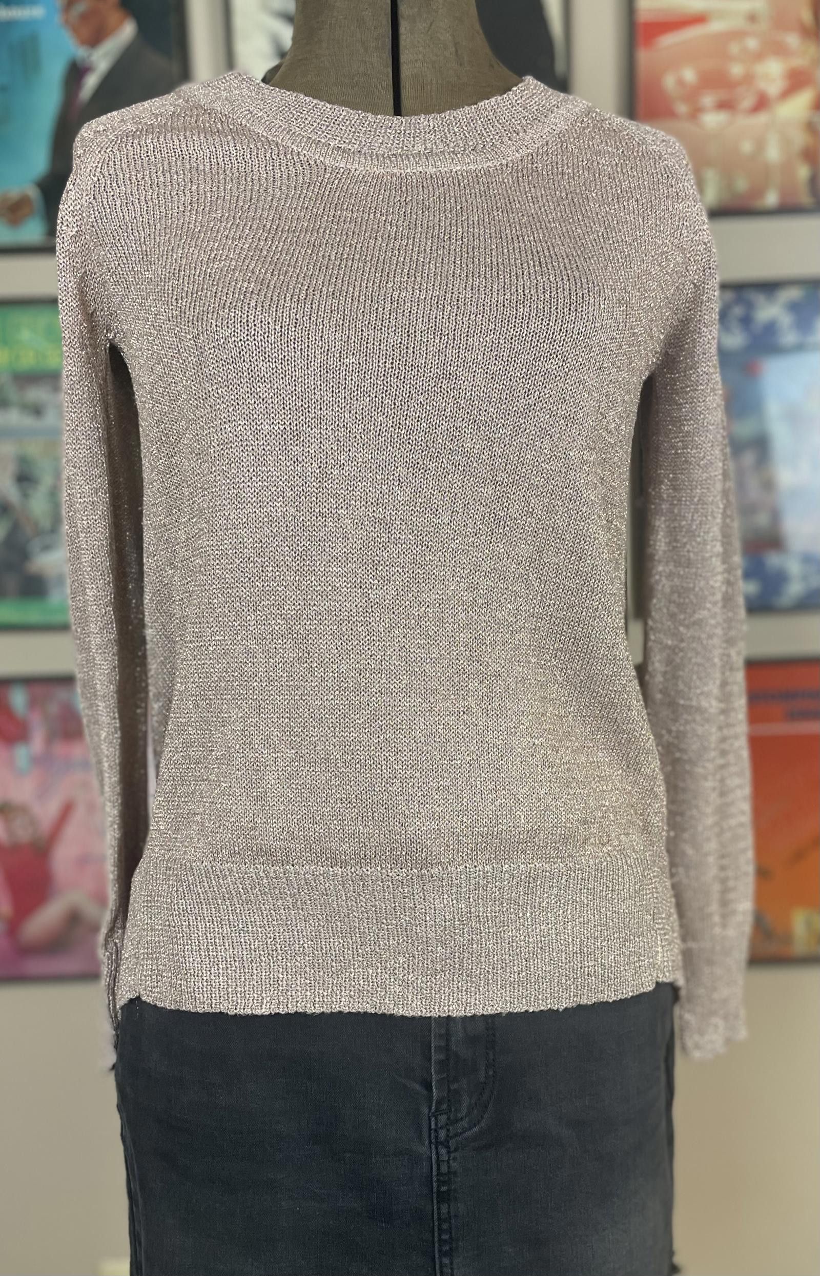 Designer Millau open back metallic sweater womens size (S) Rosegold Size S / US 4 / IT 40 - 1 Thumbnail