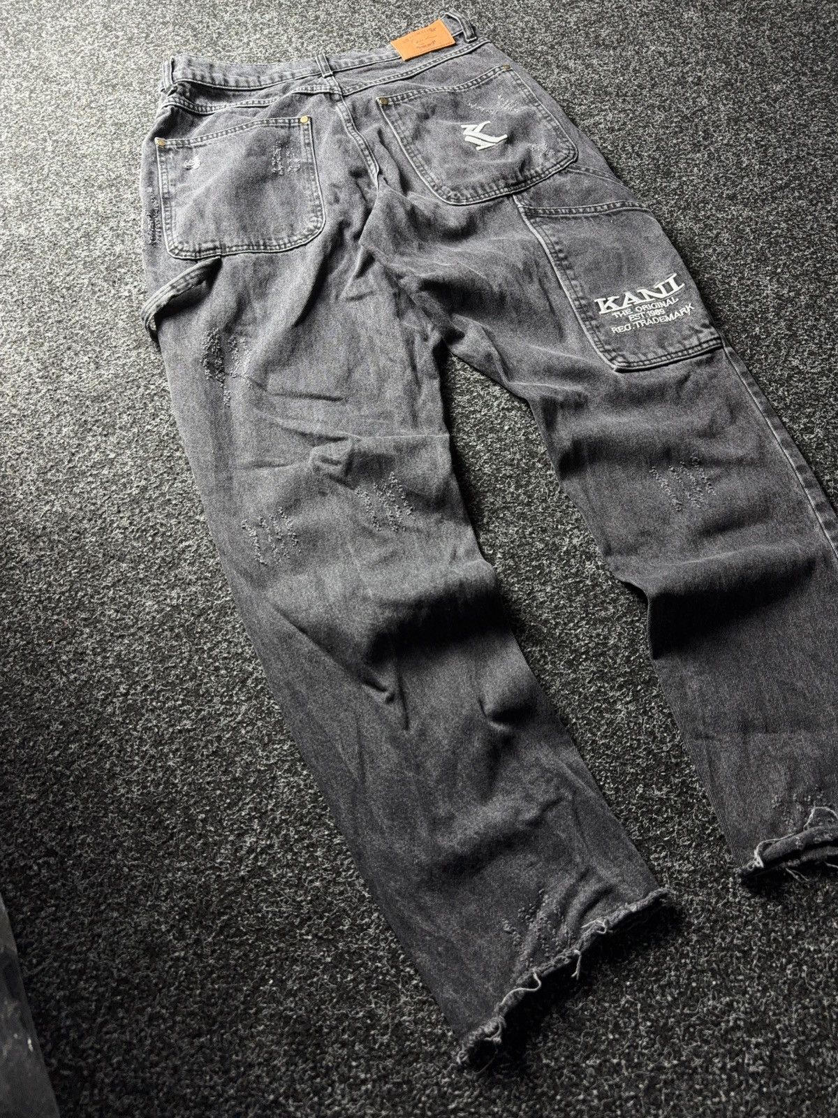 Karl Kani Vintage Karl Kani Carpenter SK8 00s Denim Jeans Black 90s Size US 31 - 13 Thumbnail