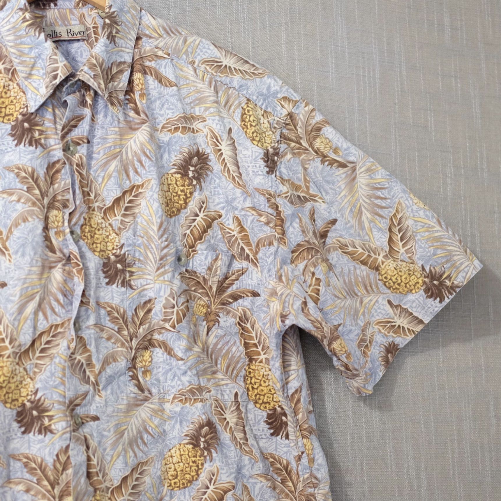 Vintage Hollis River Short Sleeve Button Shirt Leaves Print 100% Cotton Mens L #A17-22 Size US L / EU 52-54 / 3 - 3 Thumbnail