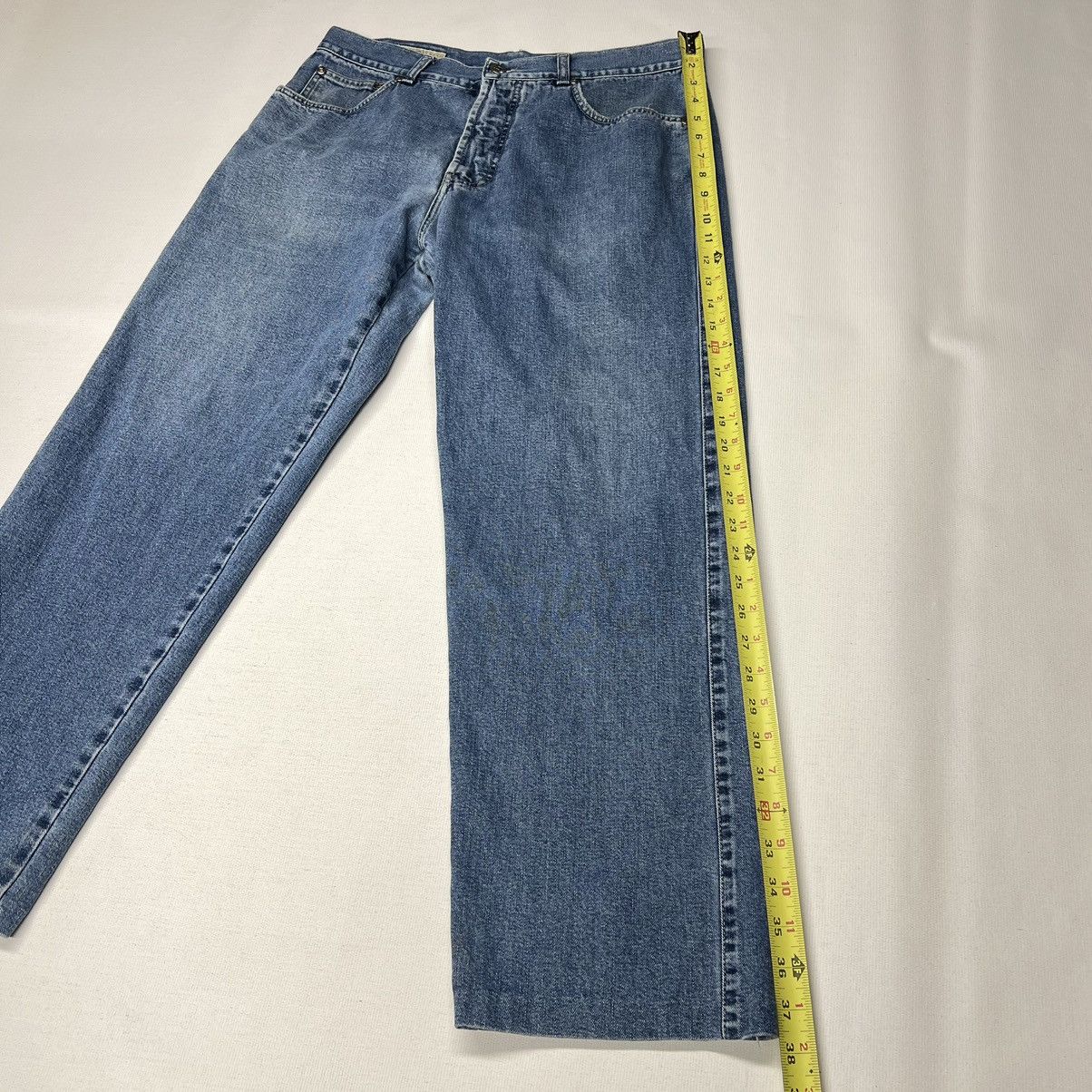Joseph Abboud × Vintage VTG Joseph Abboud Jeans Blue Straight Cropped Denim Italy Size US 34 / EU 50 - 17 Thumbnail