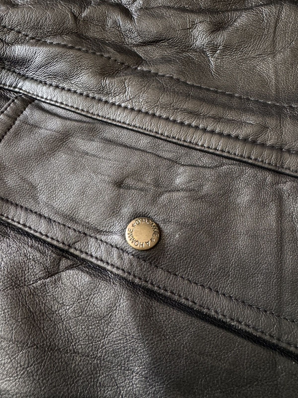 Issey Miyake VINTAGE 90s D HOMME A HOMME PARACHUTE POCKET LEATHER JACKET❗️ Size US M / EU 48-50 / 2 - 4 Thumbnail