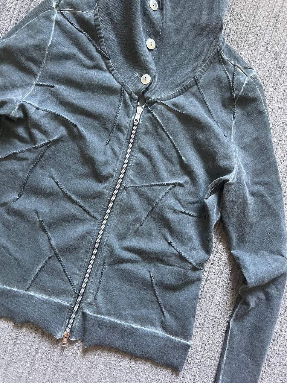 If Six Was Nine × Vintage Vintage Y2K Scar Owens Style Patchwork Zip Up Hoodie Size US S / EU 44-46 / 1 - 6 Thumbnail
