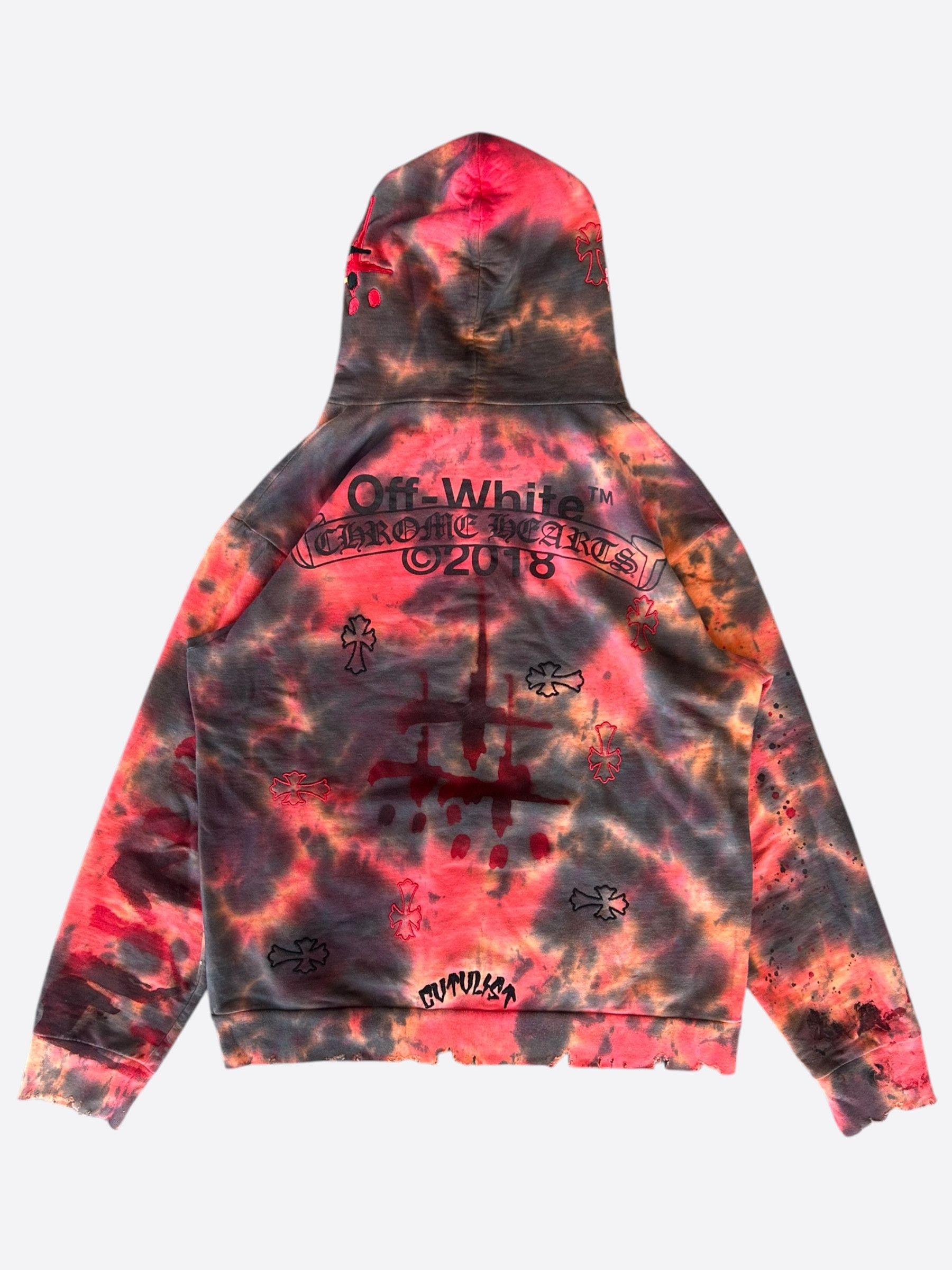 Chrome Hearts Off-White CVTVLIST Multicolor Tie-Dye Bleached Hoodie Size US XL / EU 56 / 4 - 2 Thumbnail