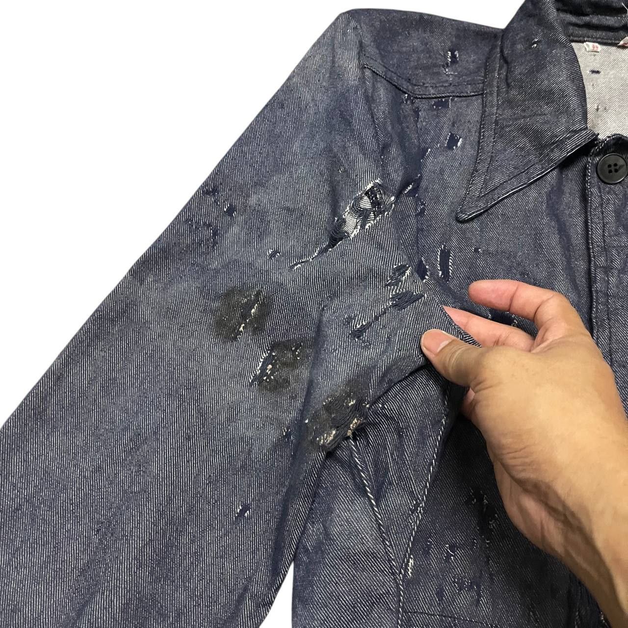Vintage Vintage Adolphe Lafont Thrashed Denim Jacket Size US S / EU 44-46 / 1 - 7 Thumbnail