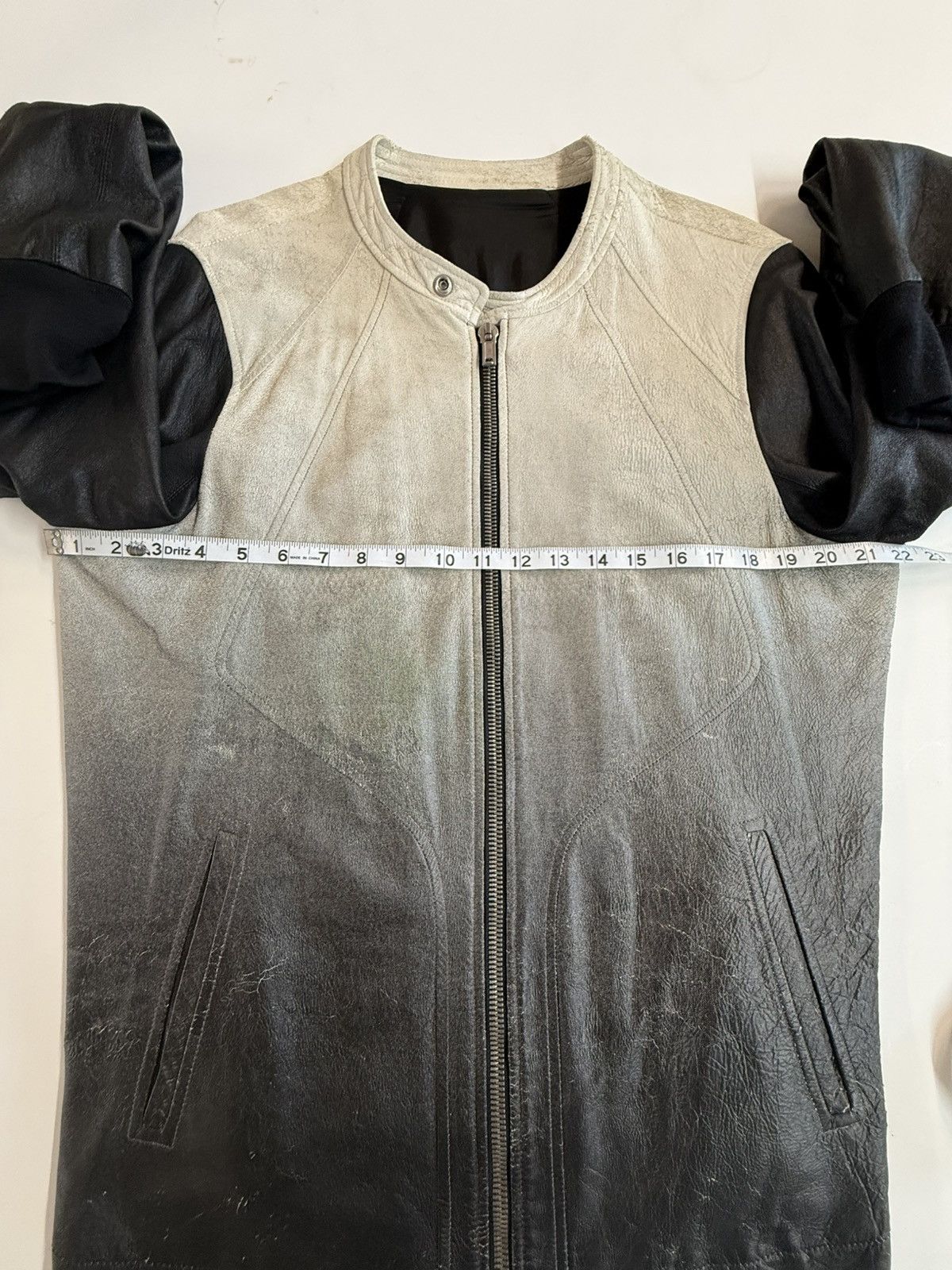 Rick Owens RICK OWENS Ombre Leather Bomber Jacket Size US XL / EU 56 / 4 - 23 Thumbnail