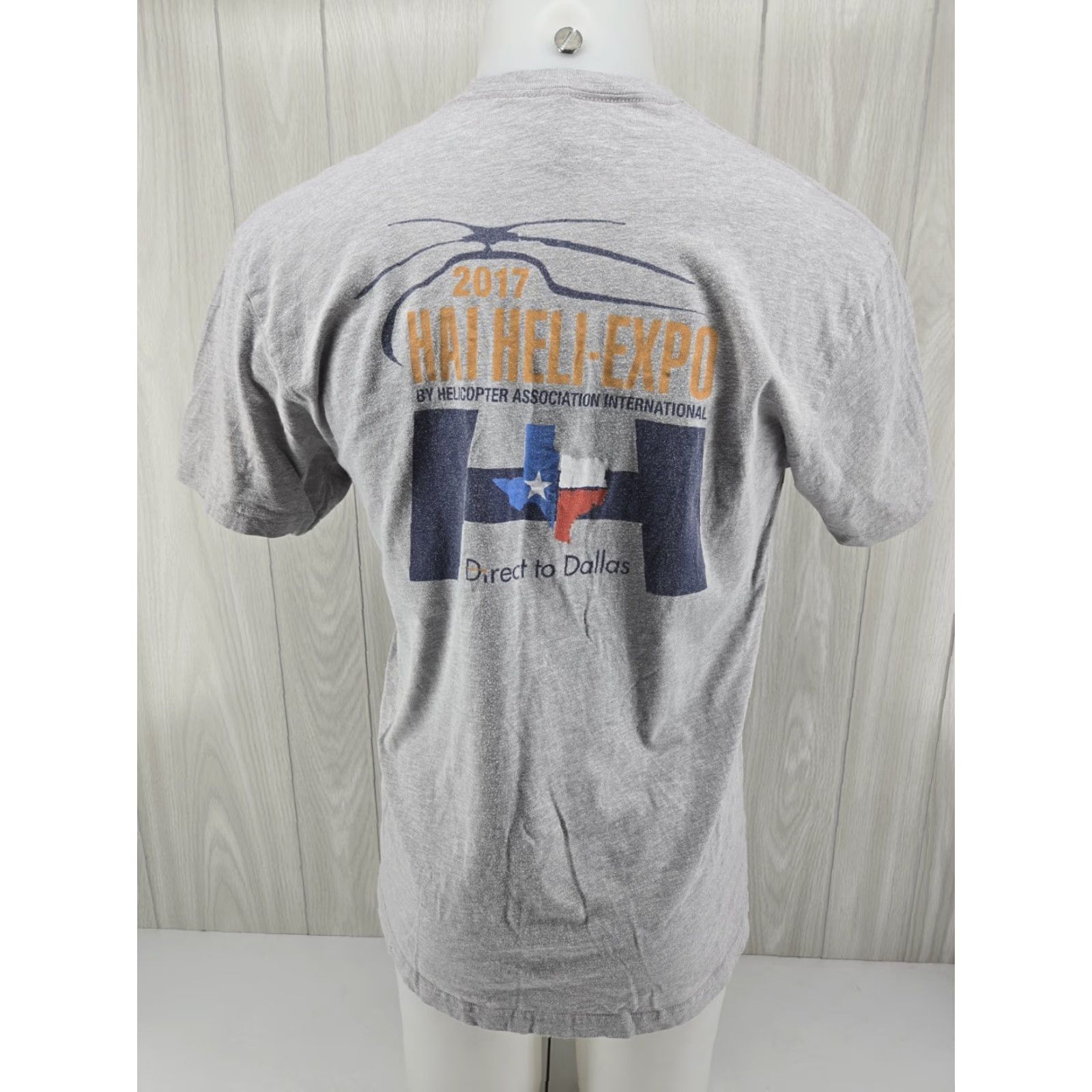 Next Level HAI Heli Expo 2017 Dallas TX Gray Mens T Shirt Size Large Size US L / EU 52-54 / 3 - 2 Thumbnail