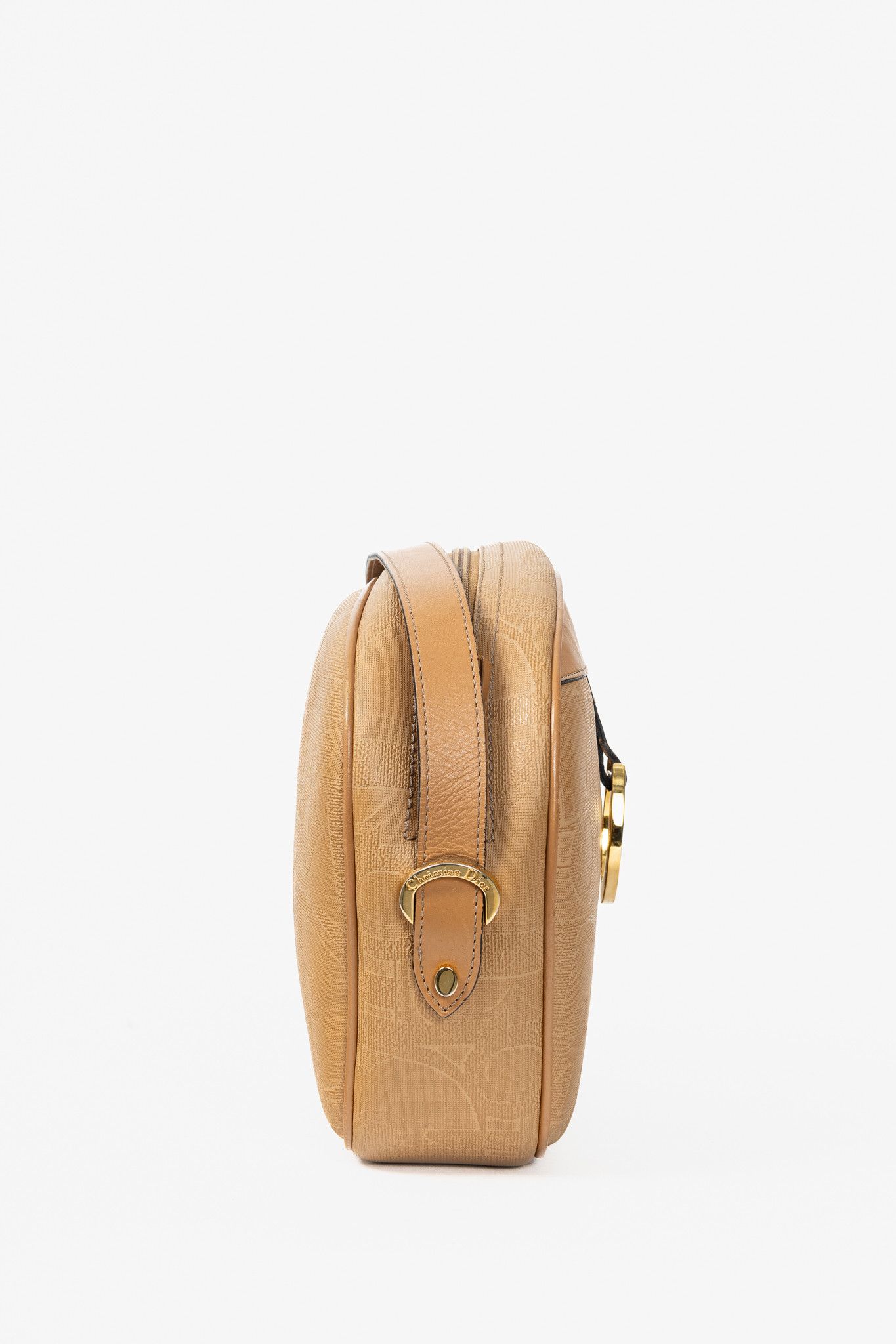 Dior Christian Dior Camel Trotter Leather-Trim Shoulder Bag Size ONE SIZE - 3 Thumbnail