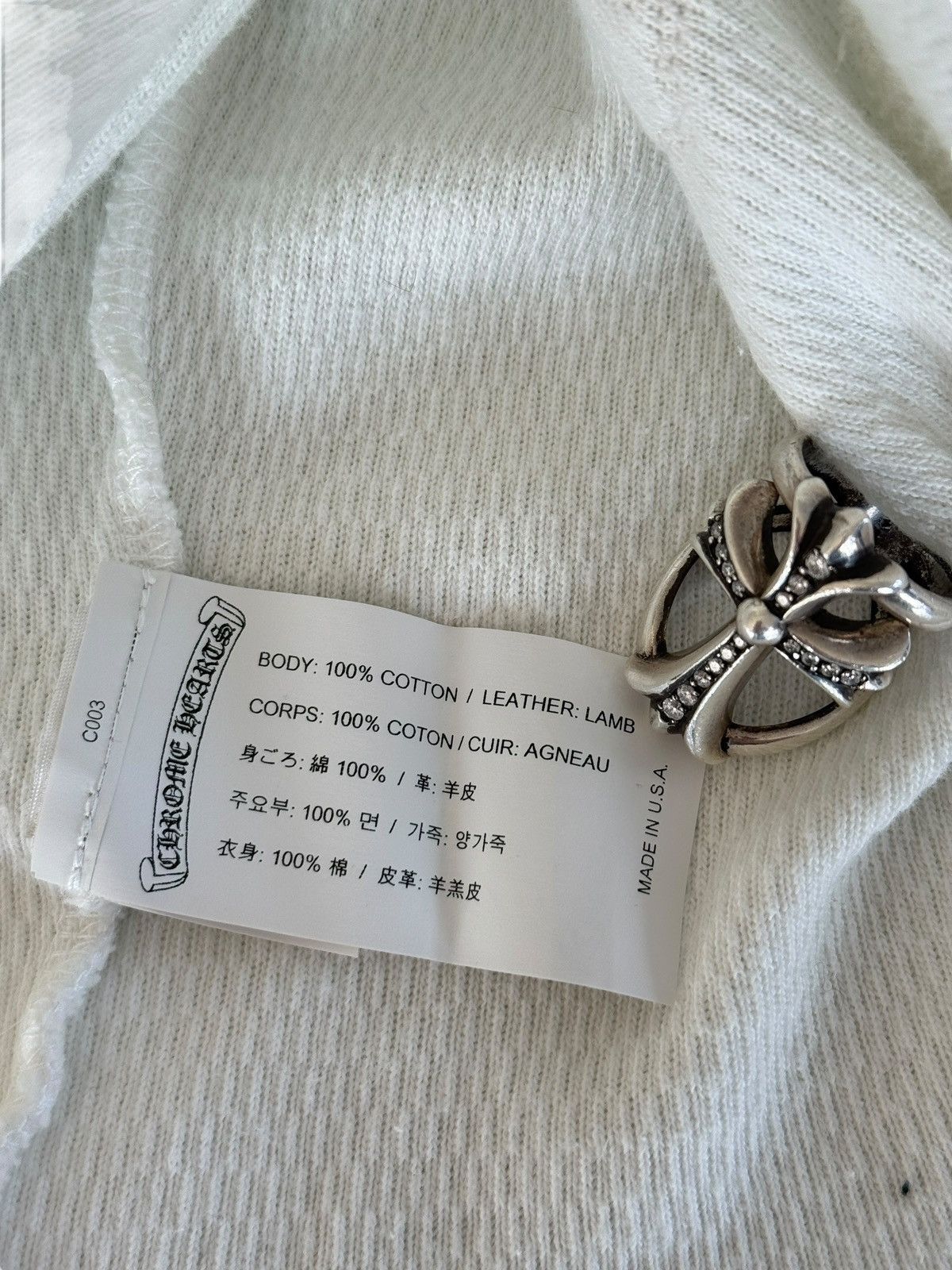 Chrome Hearts Vintage Chrome Hearts Flooded Patched White Thermal Size US XL / EU 56 / 4 - 9 Thumbnail