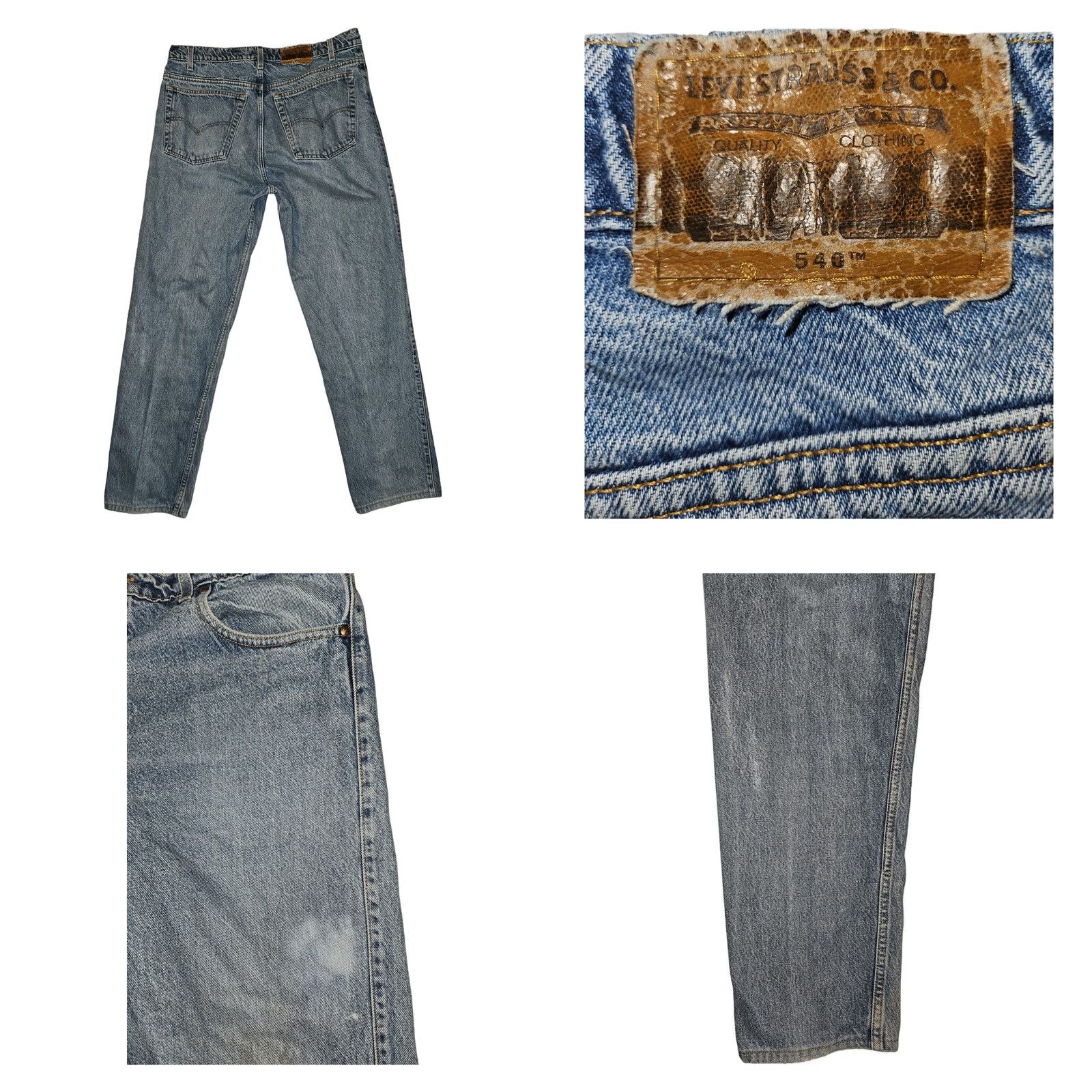 Levi's VINTAGE Levi's 540 Jeans Men 38x30.5 High Rise 90s Grunge Blue Cotton Straight Size US 38 / EU 54 - 8 Thumbnail