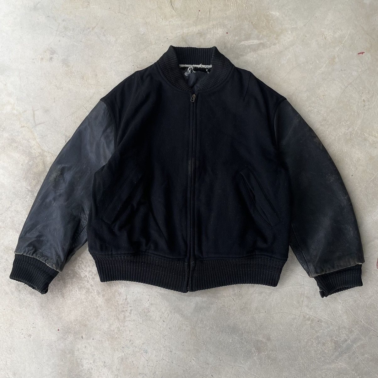 Issey Miyake JunMen By Jun Takahashi Sleeve Leather Varsity Bomber Jacket Size US M / EU 48-50 / 2 - 4 Thumbnail