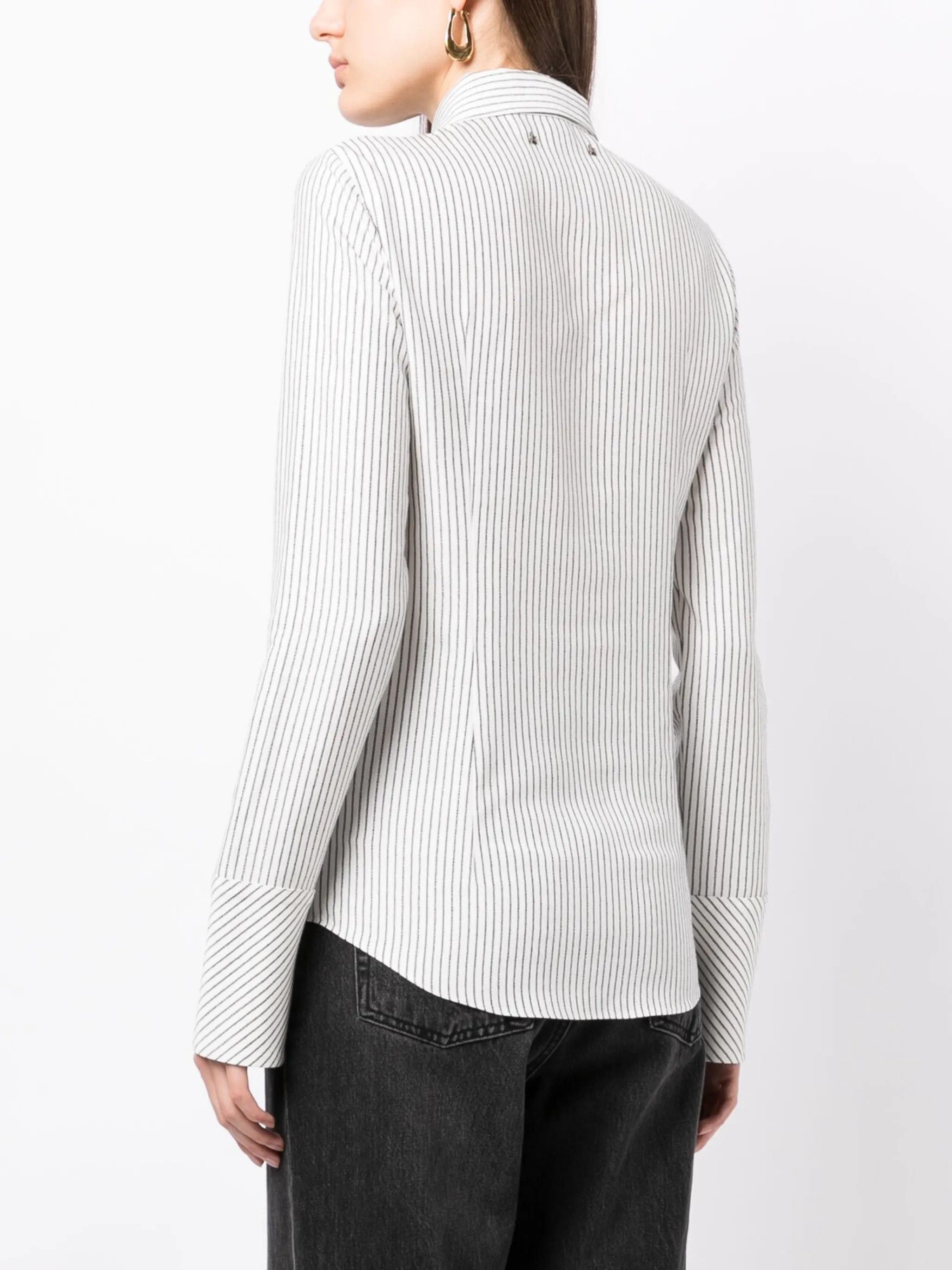 Golden Goose o1y0825 Striped Shirt in Black/White Size S / US 4 / IT 40 - 4 Thumbnail