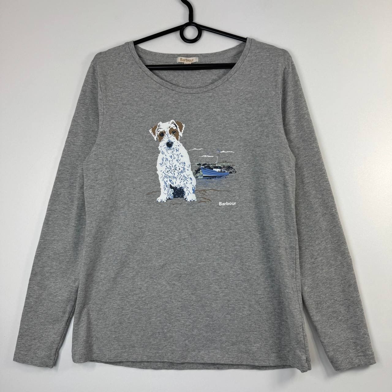 Barbour Barbour Dog Graphic Long Sleeve T-Shirt Grey Womens Size S Size S / US 4 / IT 40 - 1 Thumbnail