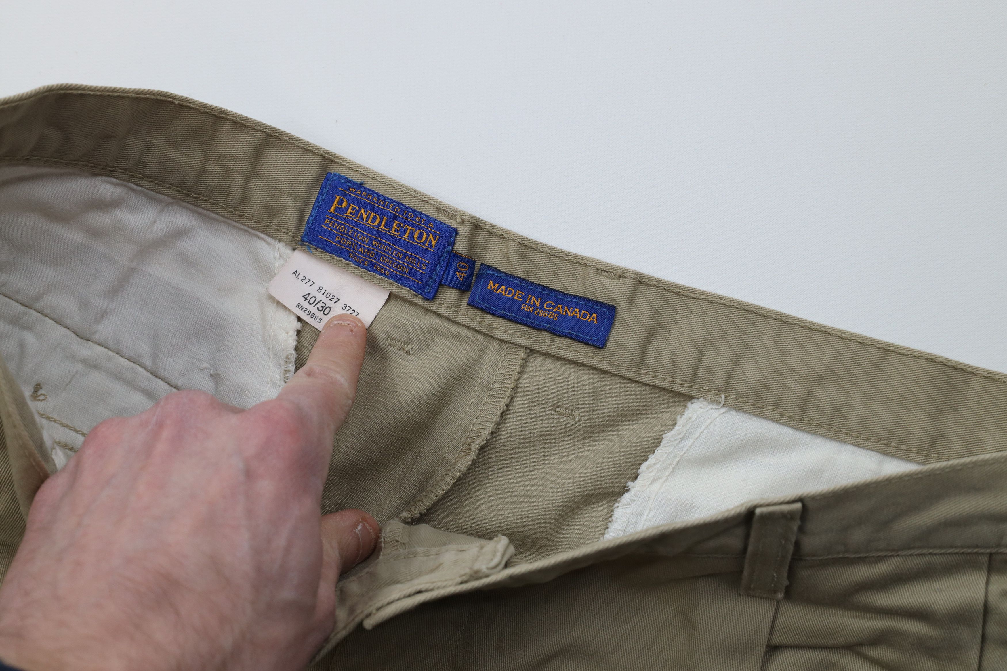 Pendleton Vintage 90s Pendleton Cuffed Wide Leg Chino Pants Beige Size US 40 / EU 56 - 10 Thumbnail