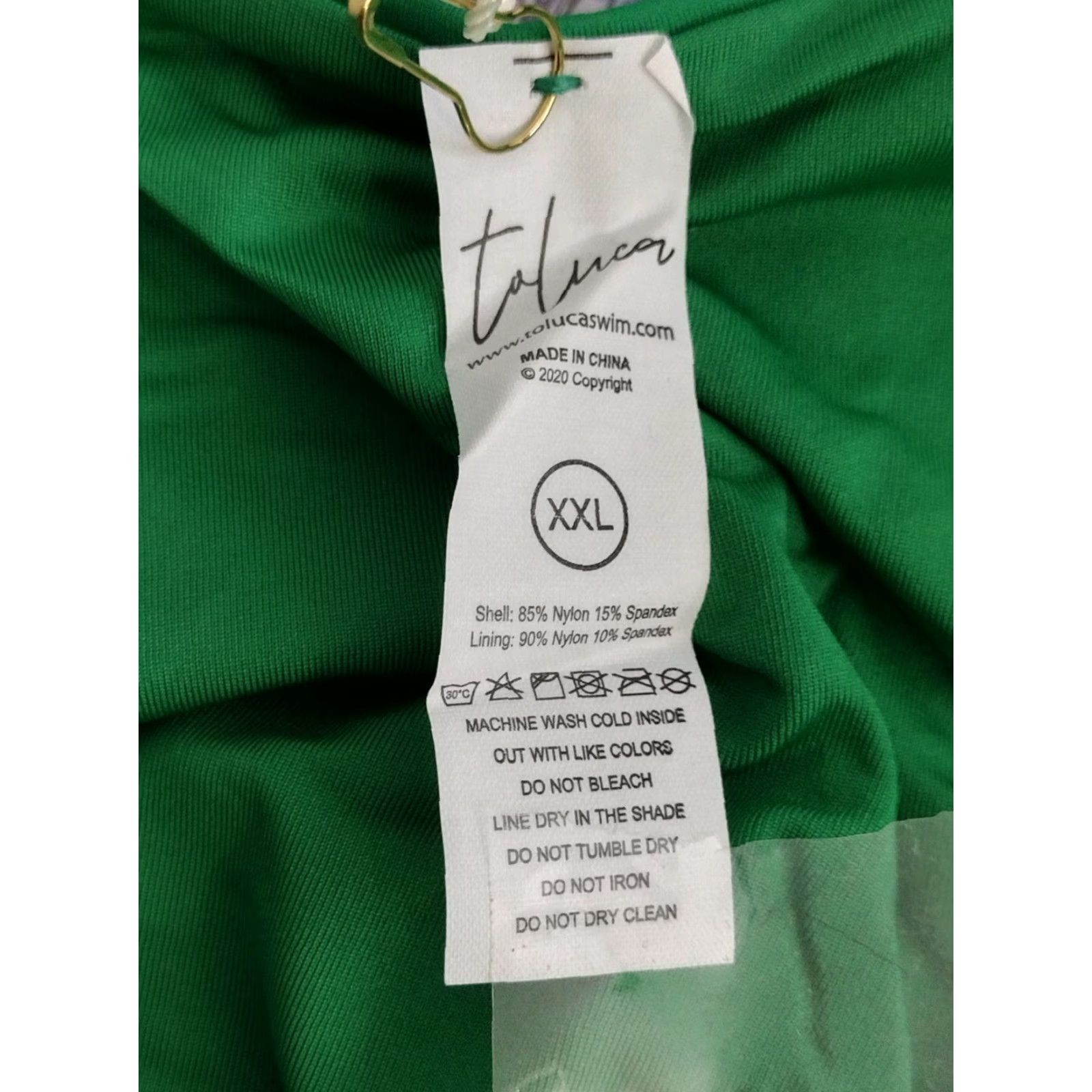 Triangl Toluca Swim One Piece XXL Green - Triangle Waist Wrap Open Tummy Lush Green Swimwear - Sexy, Nylon Spandex, Wide Straps, Plus Size - Women Size ONE SIZE - 5 Thumbnail