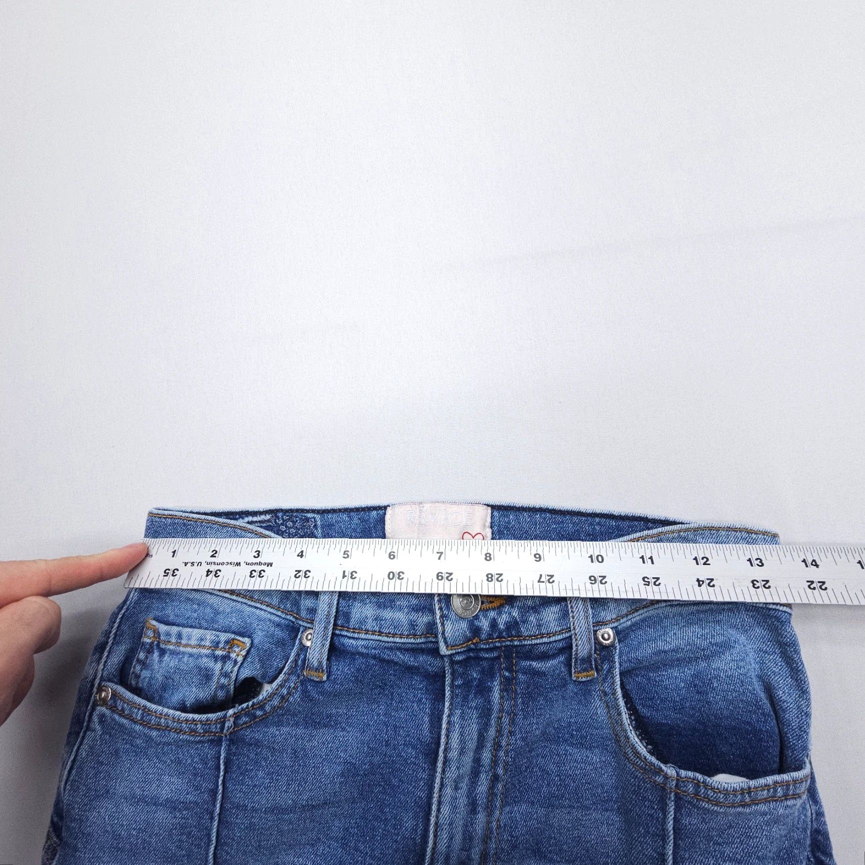 Vintage Revice Denim Venus Star High Rise Crop Jeans 27 Blue Stretch USA Made Womens Size 27 Jeans Crop Denim Size 27" / US 4 / IT 40 - 6 Thumbnail