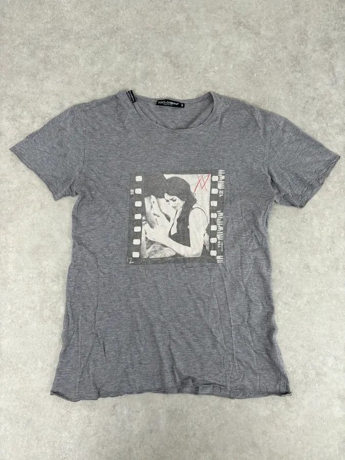 Dolce & Gabbana 2000s Dolce & Gabbana Monica Belluci Cinema Grey T-Shirt Size US M / EU 48-50 / 2 - 1 Thumbnail