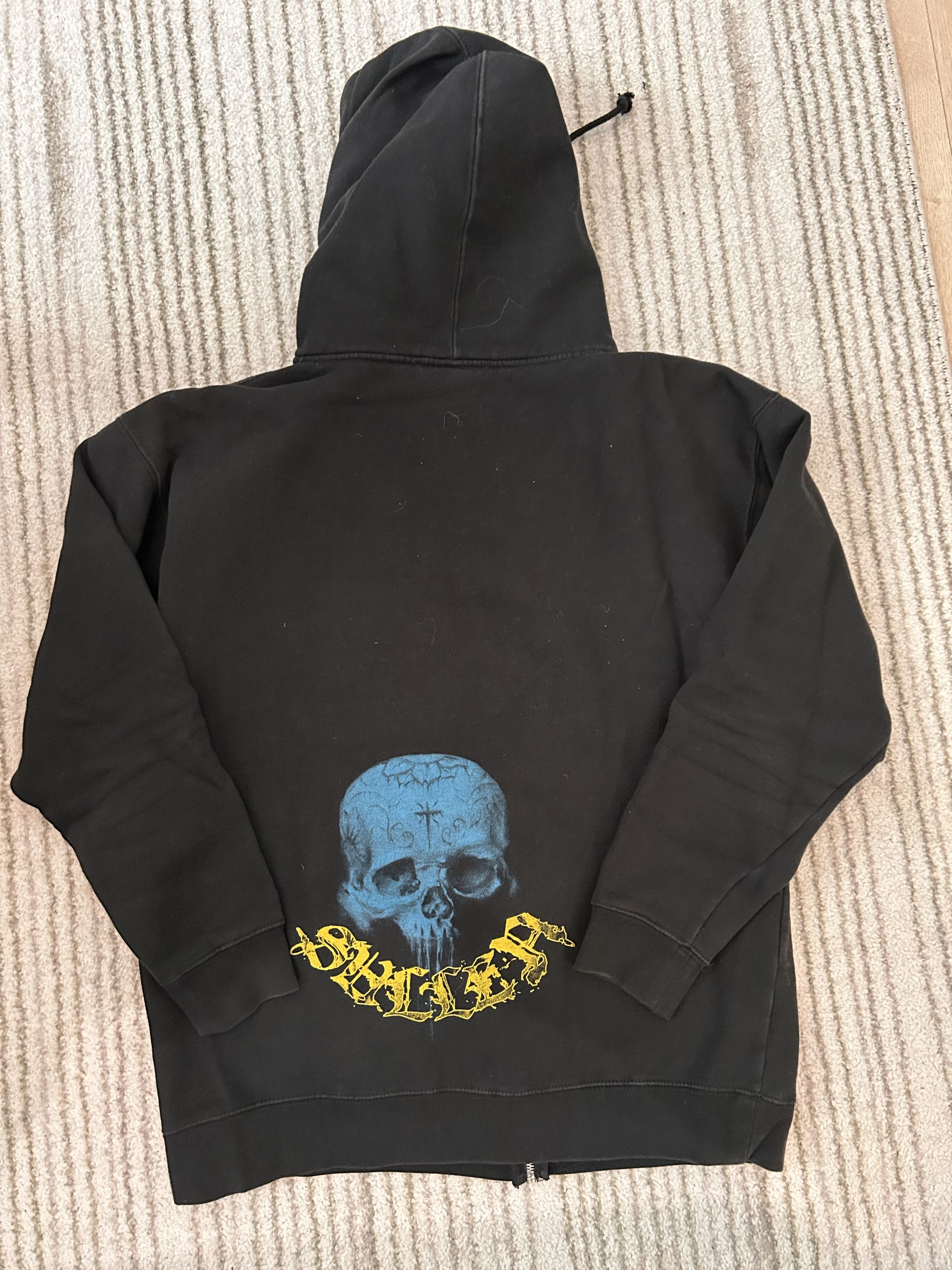 Vintage sullen emo goth black skull hoodie Size US L / EU 52-54 / 3 - 7 Thumbnail