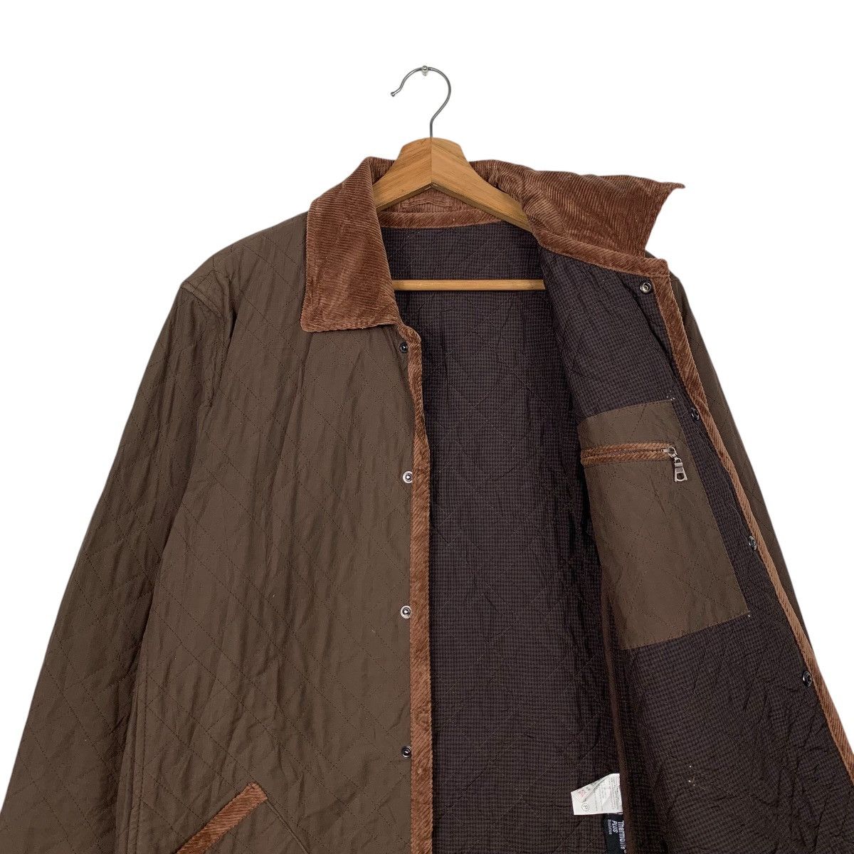 Japanese Brand JUNMEN Collared Quilt Snap Button Brown Jacket #2106-C92 Size US M / EU 48-50 / 2 - 10 Thumbnail