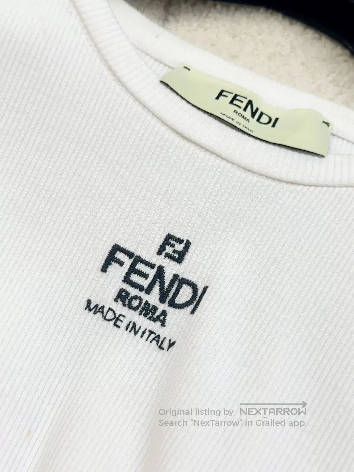 Fendi Fendi White Short Sleeve Knit Top. Size US M / EU 48-50 / 2 - 3 Thumbnail