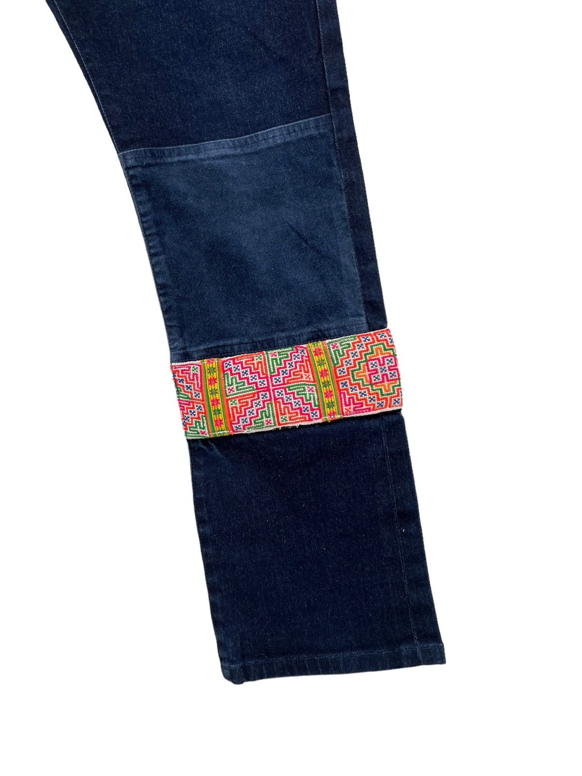 Indigo SPACELORZ Japan Boro Patchwork Indigo Blue Slim Denim Jeans Size US 32 / EU 48 - 12 Thumbnail