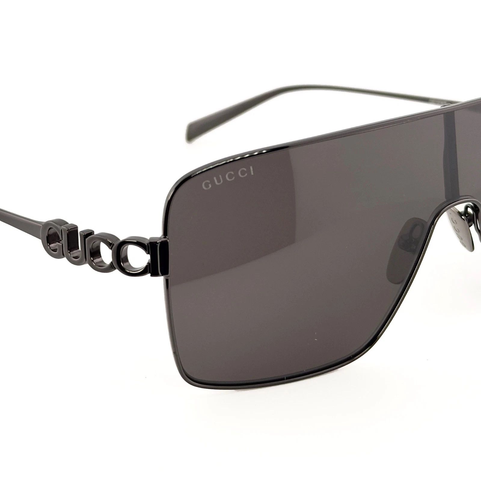 Gucci GUCCI 1936 Gg1936S Gray Black Logo Metal Mask Sunglasses 002 Size ONE SIZE - 9 Thumbnail