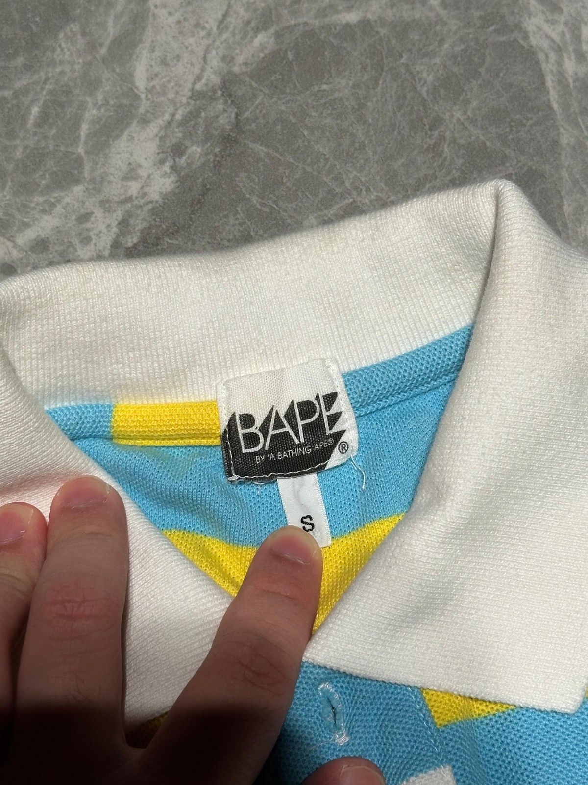 Bape A Bathing Ape BAPE Cotton Candy Patchwork Polo Shirt Size US S / EU 44-46 / 1 - 4 Thumbnail