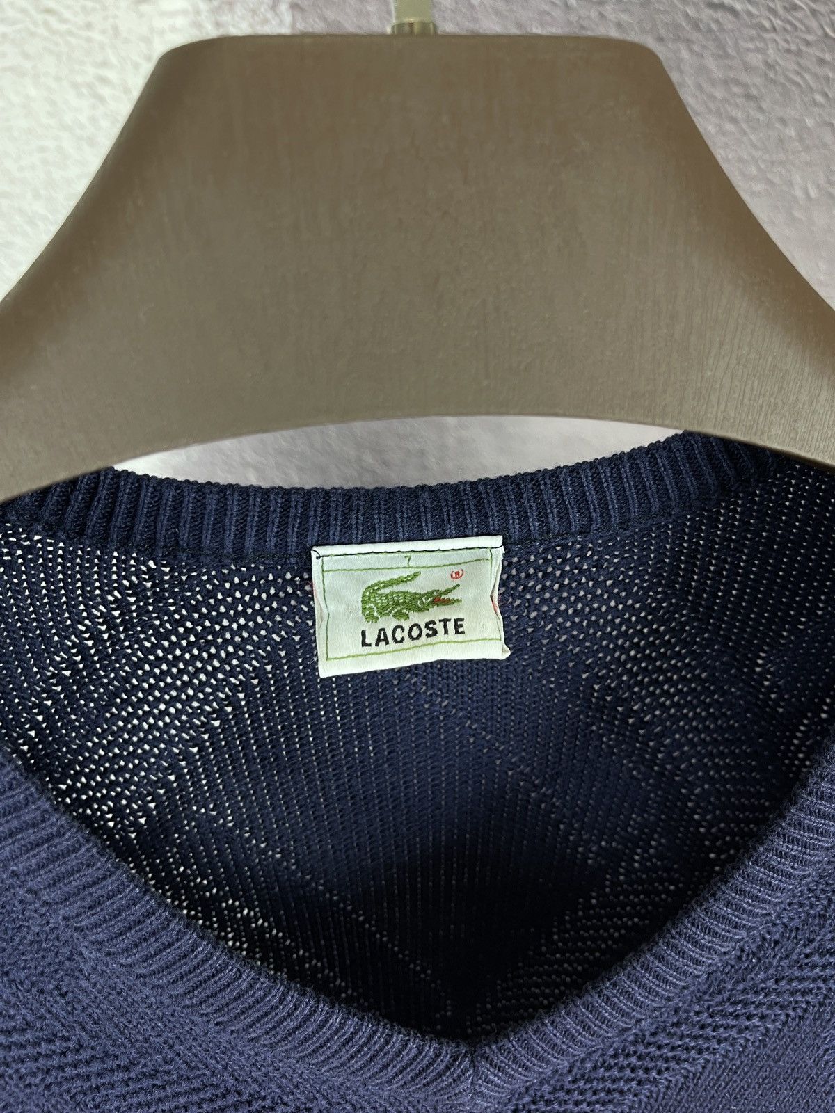 Lacoste × Vintage Lacoste vintage 90s knitwear v-neck sweater pattern logo Size US XXL / EU 58 / 5 - 7 Thumbnail
