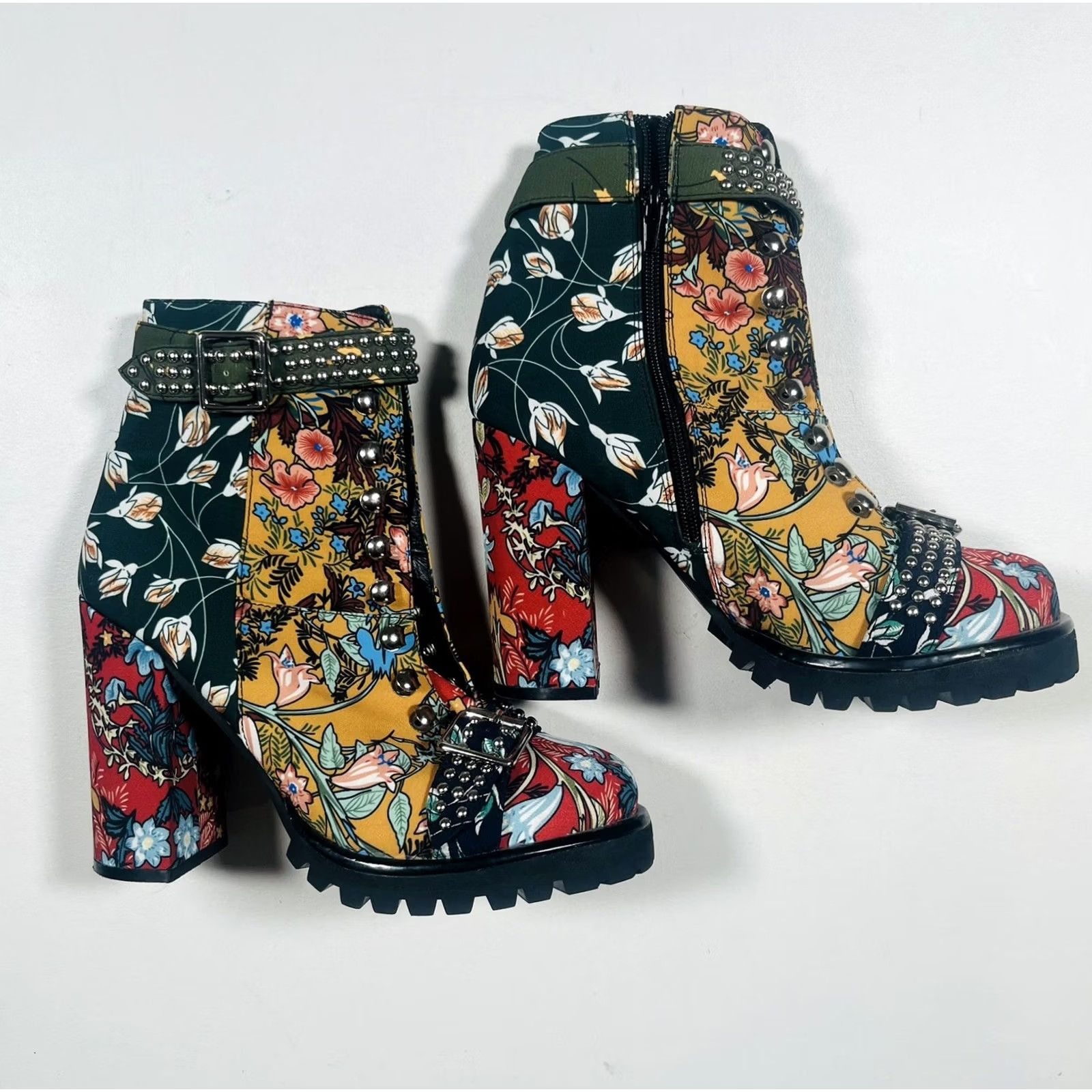 Jeffrey Campbell Jeffrey Campbell Lilith Block Chunky floral ankle heel boots Women's Size 9.5m Size US 10 / IT 40 - 2 Thumbnail