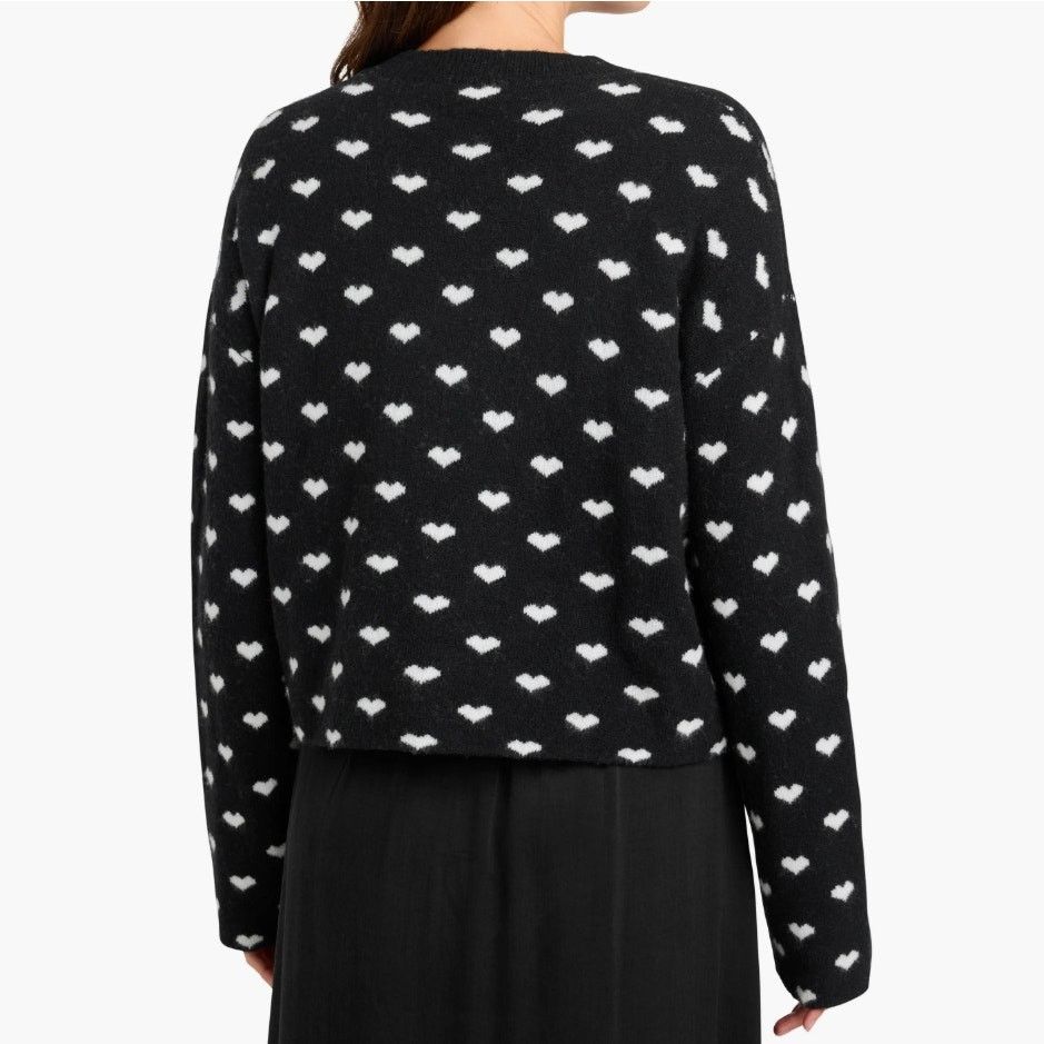 Splendid Splendid Women Black/White Knit Crewneck Sweater Size M Size M / US 6-8 / IT 42-44 - 3 Thumbnail