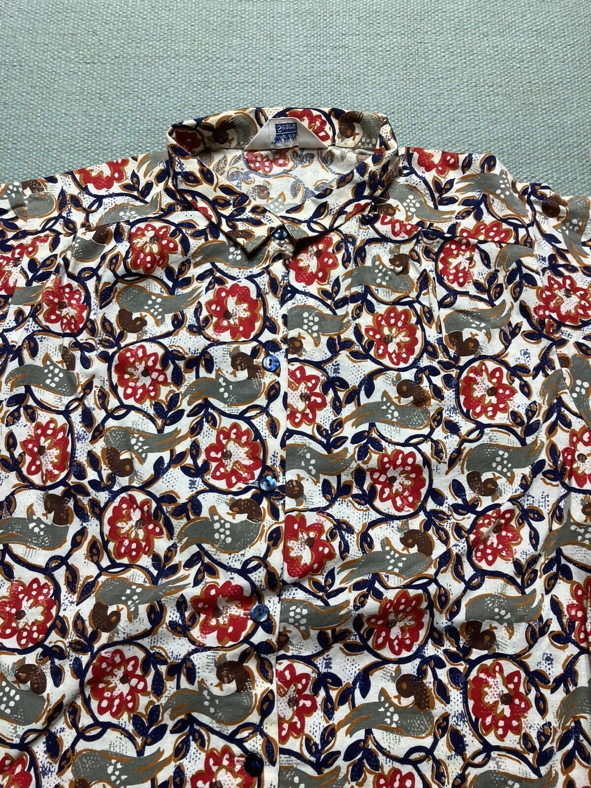 Sears × Vintage VTG 70s sears button shirt floral abstract adult medium Size US M / EU 48-50 / 2 - 2 Thumbnail