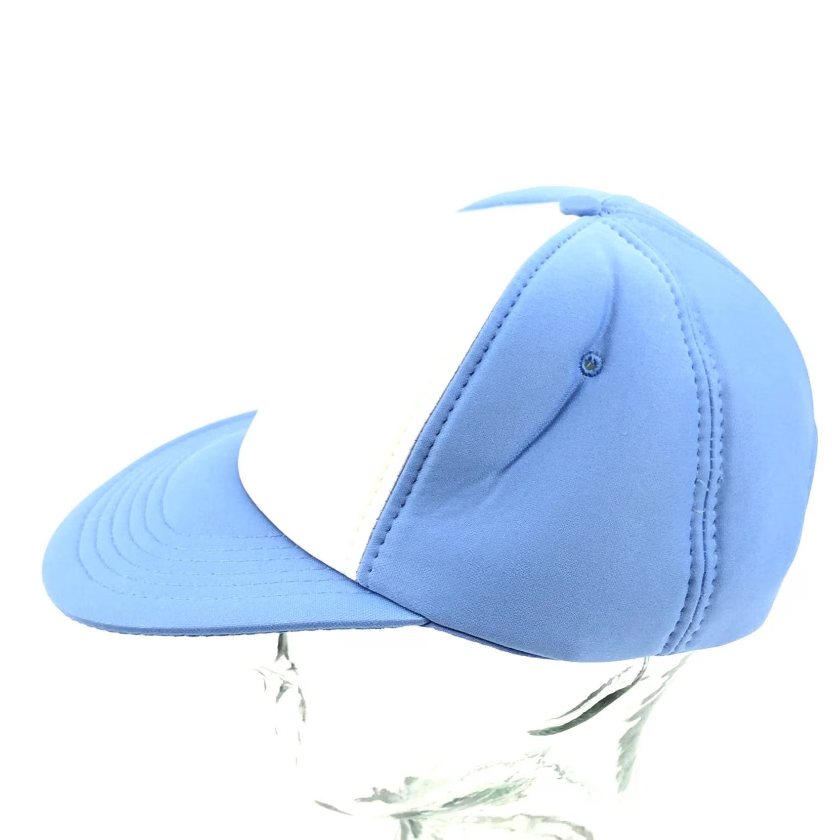 Vintage VINTAGE Blank Hat Blue White Trucker Cap Snap Back 80s 90s Plain Foam Adult Mens Size ONE SIZE - 4 Thumbnail