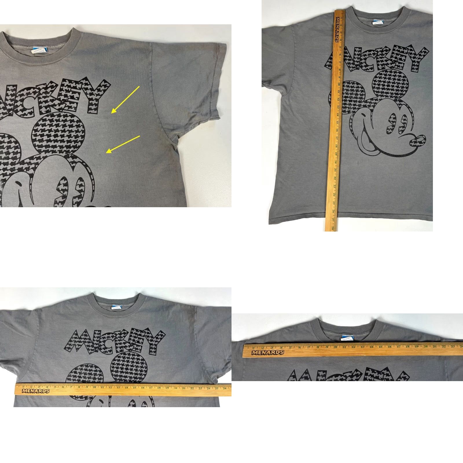 Disney Disney Mickey Mouse Men's Vintage T-Shirt - Gray, XL, Crew Neck, Short Sleeve, Cotton, Made in USA, 1990s, Graphic Print Size US XL / EU 56 / 4 - 8 Thumbnail