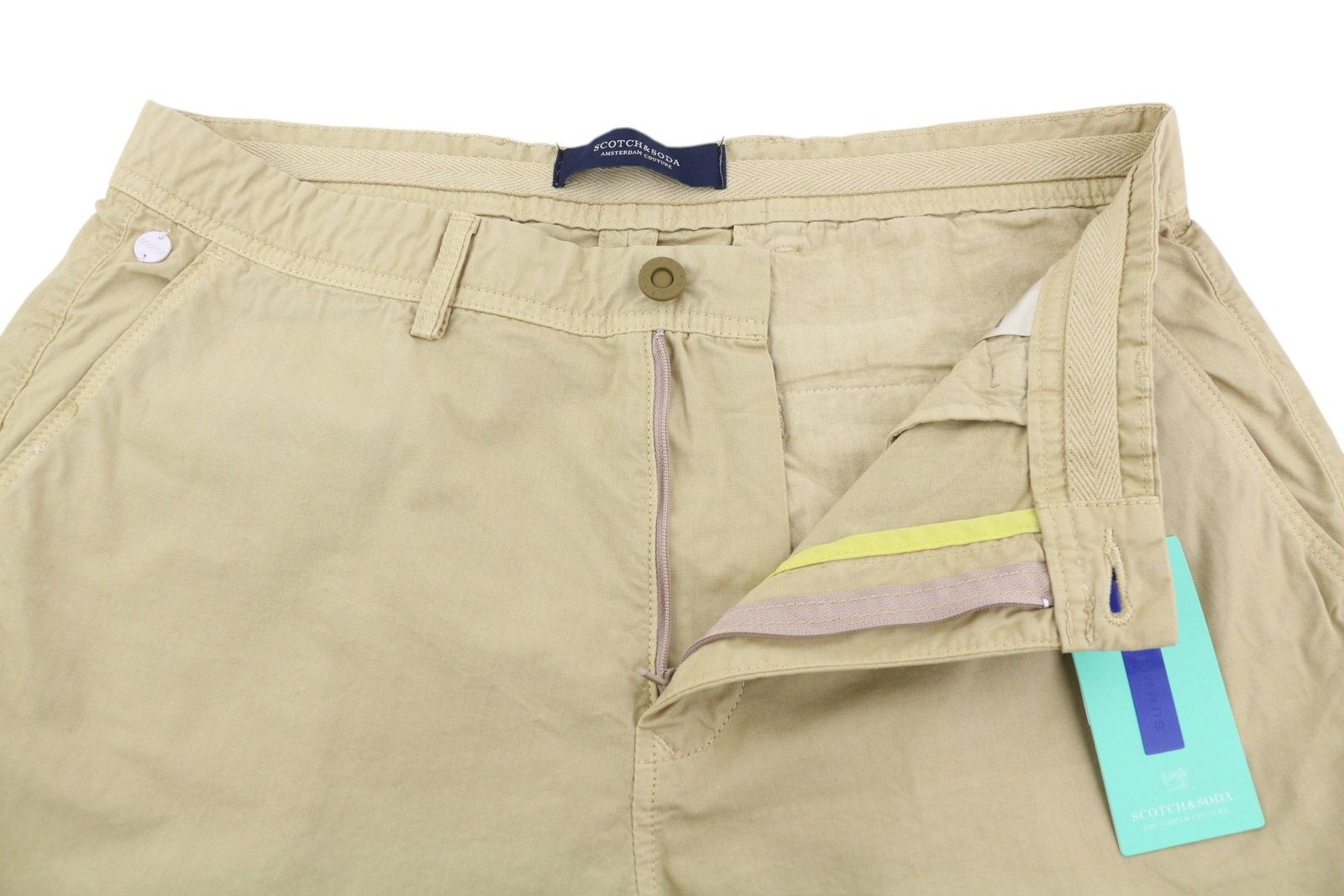 Scotch & Soda W33 Brown Chino Zip Fly 5-Design Pockets Logo 84139 Size US 33 - 4 Thumbnail