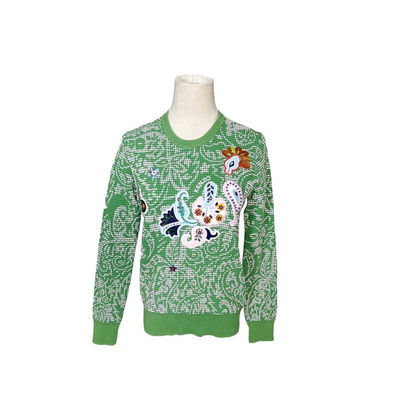 Kenzo KENZO Plant printed cotton nylon sweater Size XS / US 0-2 / IT 36-38 - 1 Thumbnail