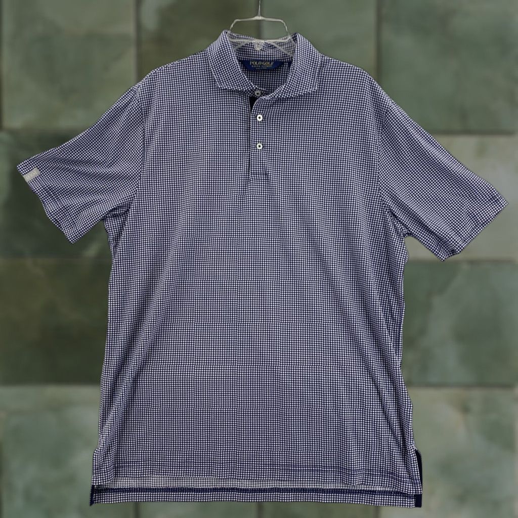 Ralph Lauren Ralph Lauren Polo Shirt Golf Blue L Checked Pima Cotton 3-Button Mens Size US L / EU 52-54 / 3 - 1 Thumbnail