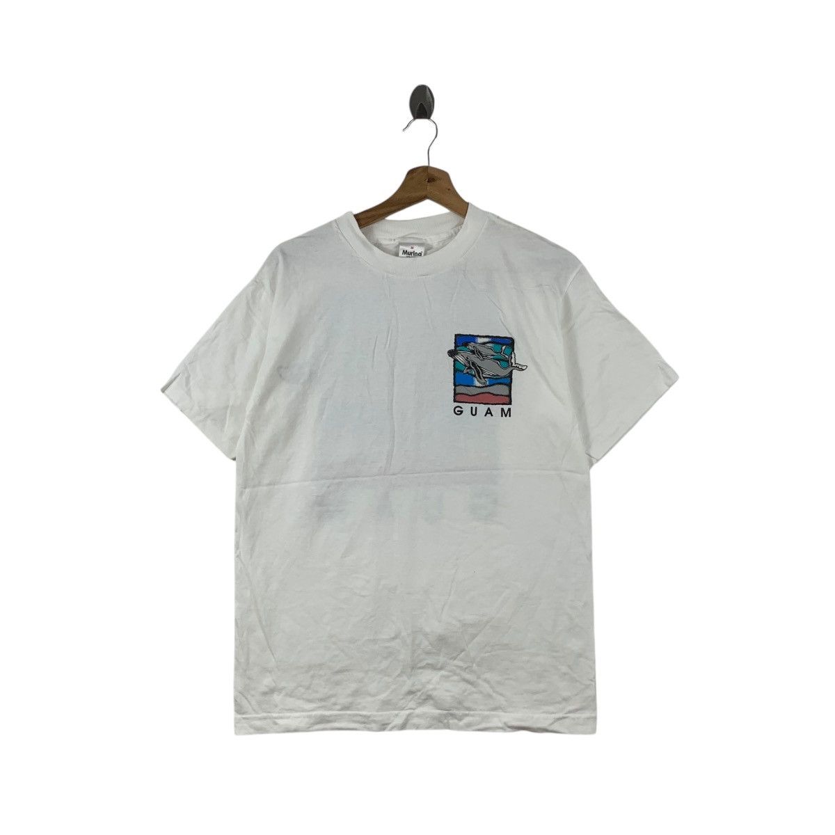 Vintage Vintage 90’ GUAM HAWAII WHALE Illustration Painting Tee Size US M / EU 48-50 / 2 - 1 Thumbnail