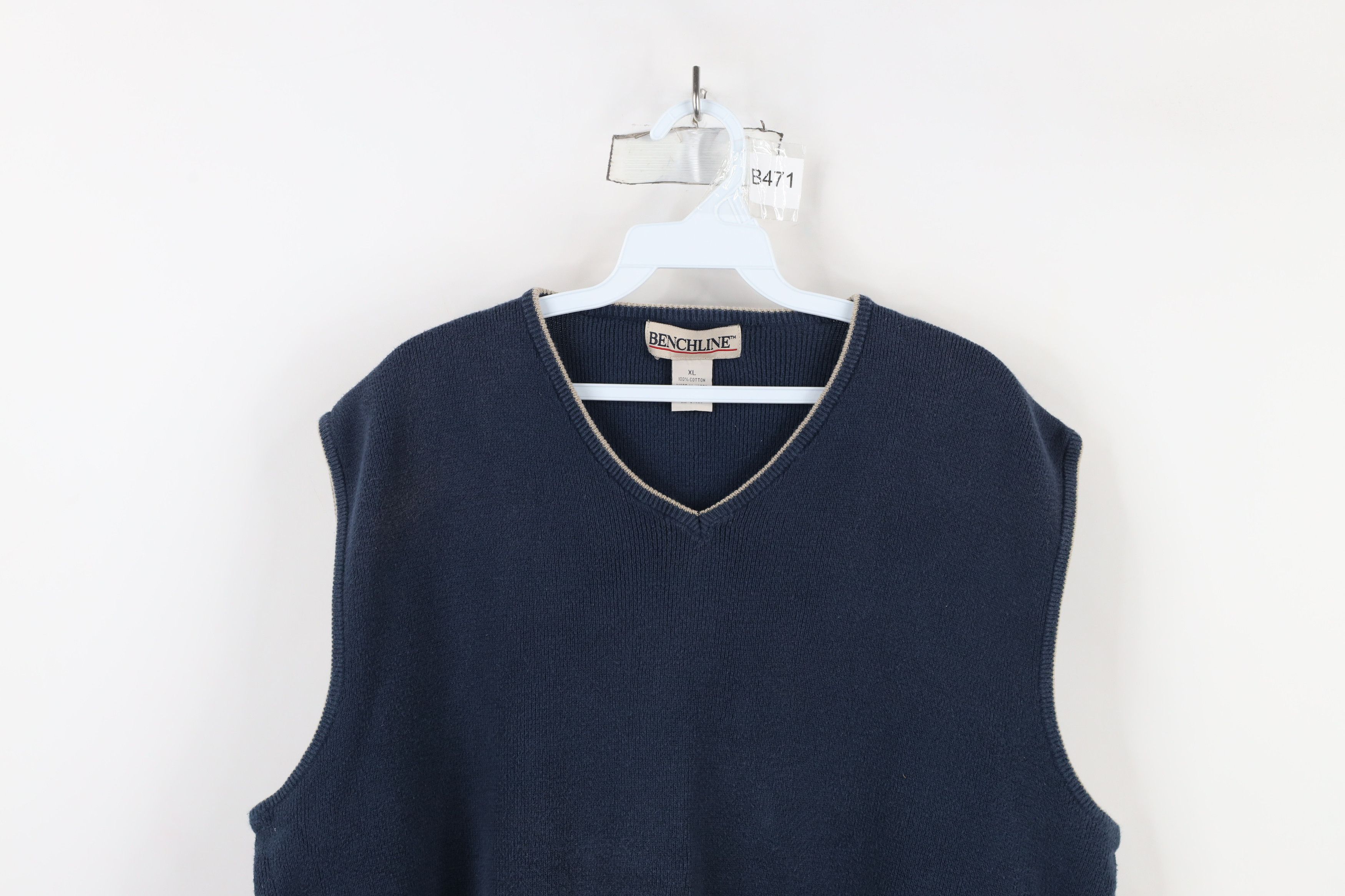 Vintage Vintage 90s Streetwear Blank Cotton Ribbed Knit Sweater Vest Size US XL / EU 56 / 4 - 2 Thumbnail