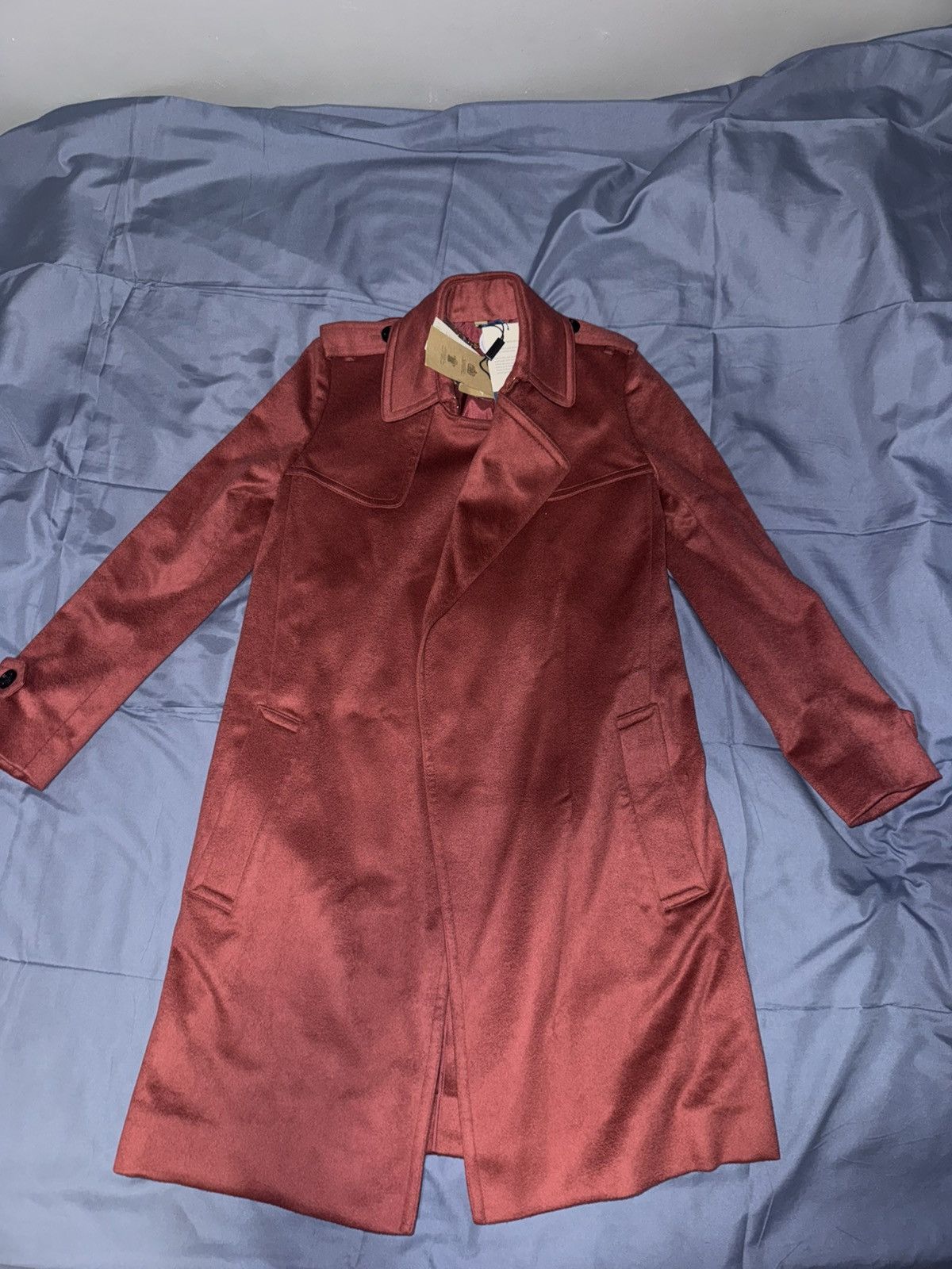 Burberry Women Burberry Belted Dusty Peony Rose Cashmere Size US4 Size S / US 4 / IT 40 - 1 Thumbnail