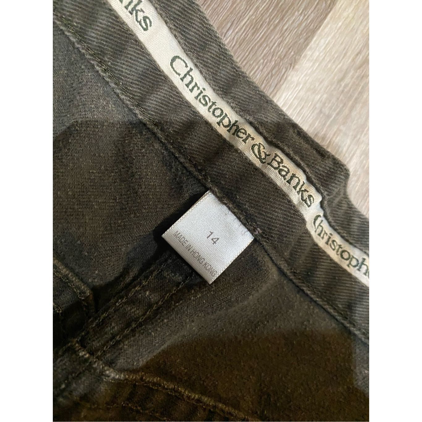 Other Christopher & Banks Green Pants, 100% Cotton- EUC, Size 14 Size 36" / US 14 / IT 50 - 4 Thumbnail