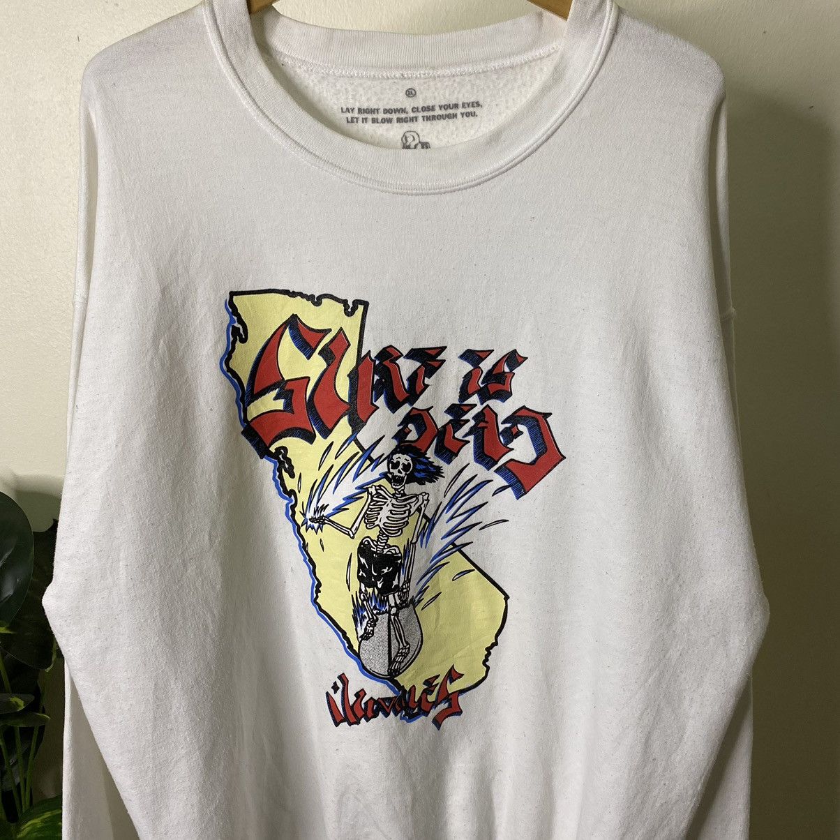 Vintage Y2K Surf Is Dead Surfing Skeleton Sweatshirt Size US XL / EU 56 / 4 - 2 Thumbnail