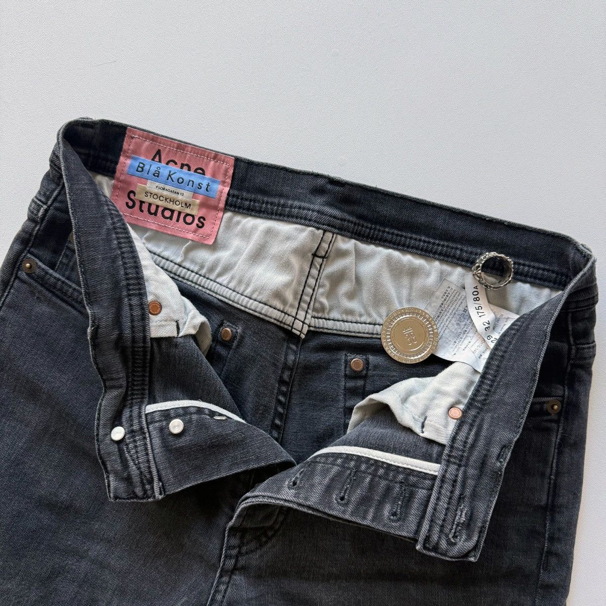 Acne Studios Acne Studios River Used Black Denim Jeans (29x32) Size US 30 / EU 46 - 4 Thumbnail
