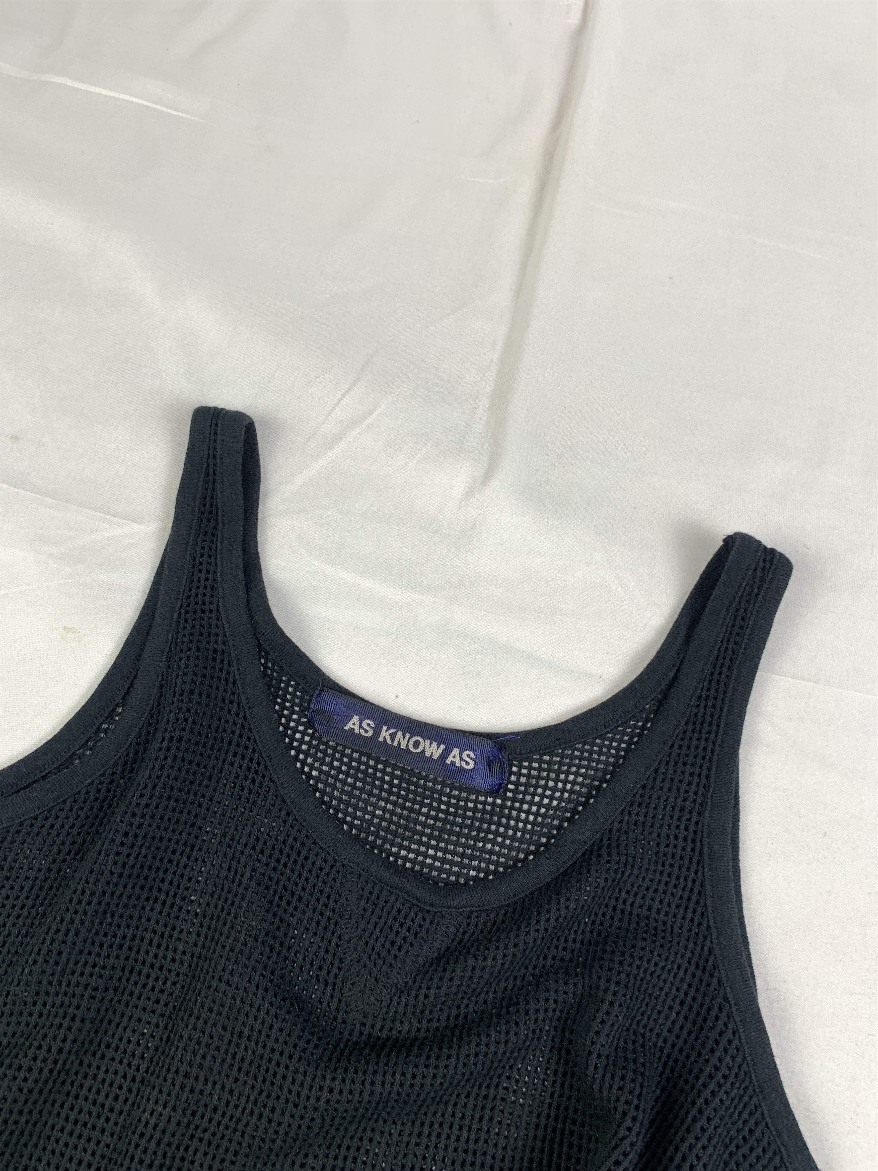 Japanese Brand AS KNOW AS Black Mesh Wire Tanktop (M) Size M / US 6-8 / IT 42-44 - 5 Thumbnail