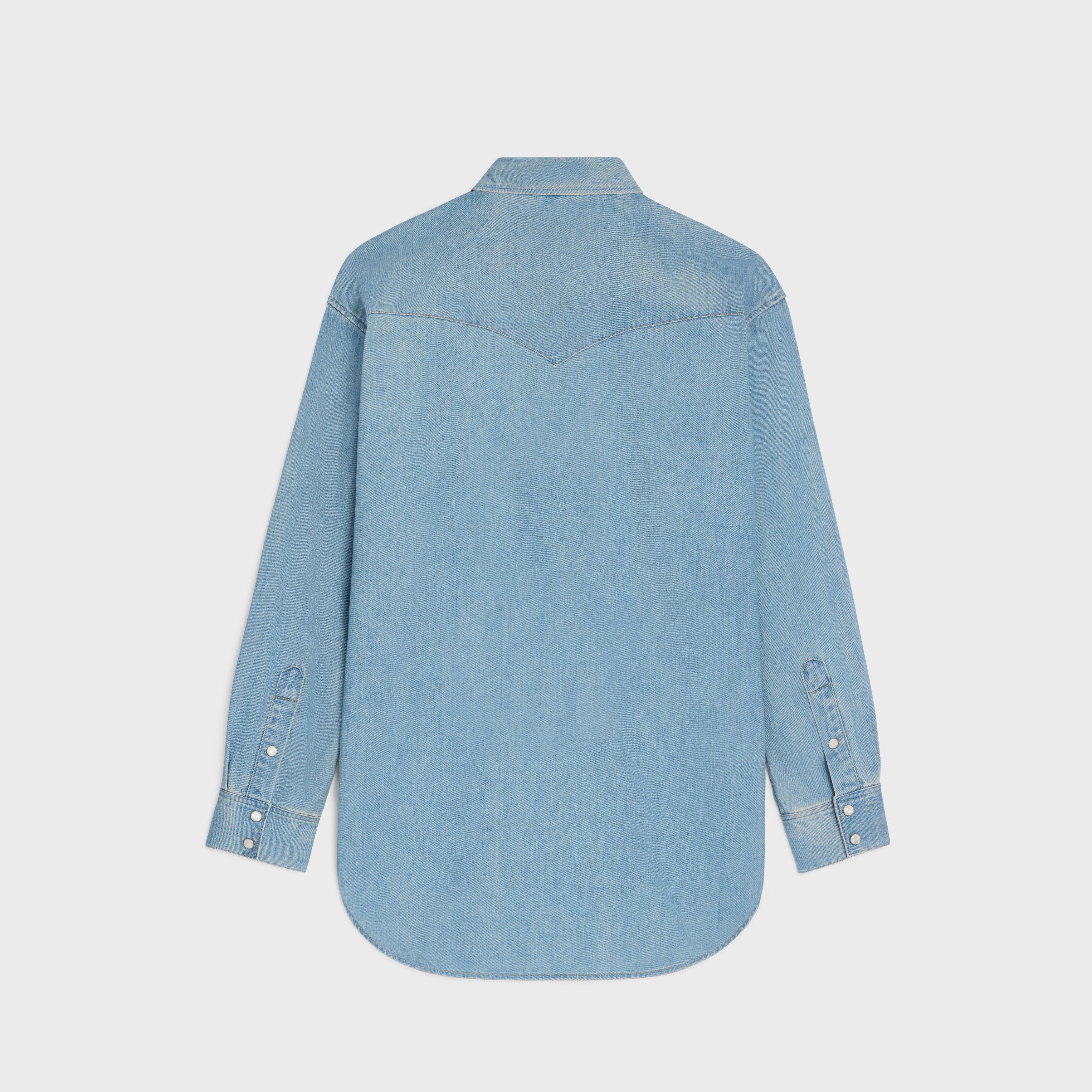 Celine o1bcso1str0925 2T224255U Denim Shirt in Indigo Vintage Stone Size US S / EU 44-46 / 1 - 2 Thumbnail