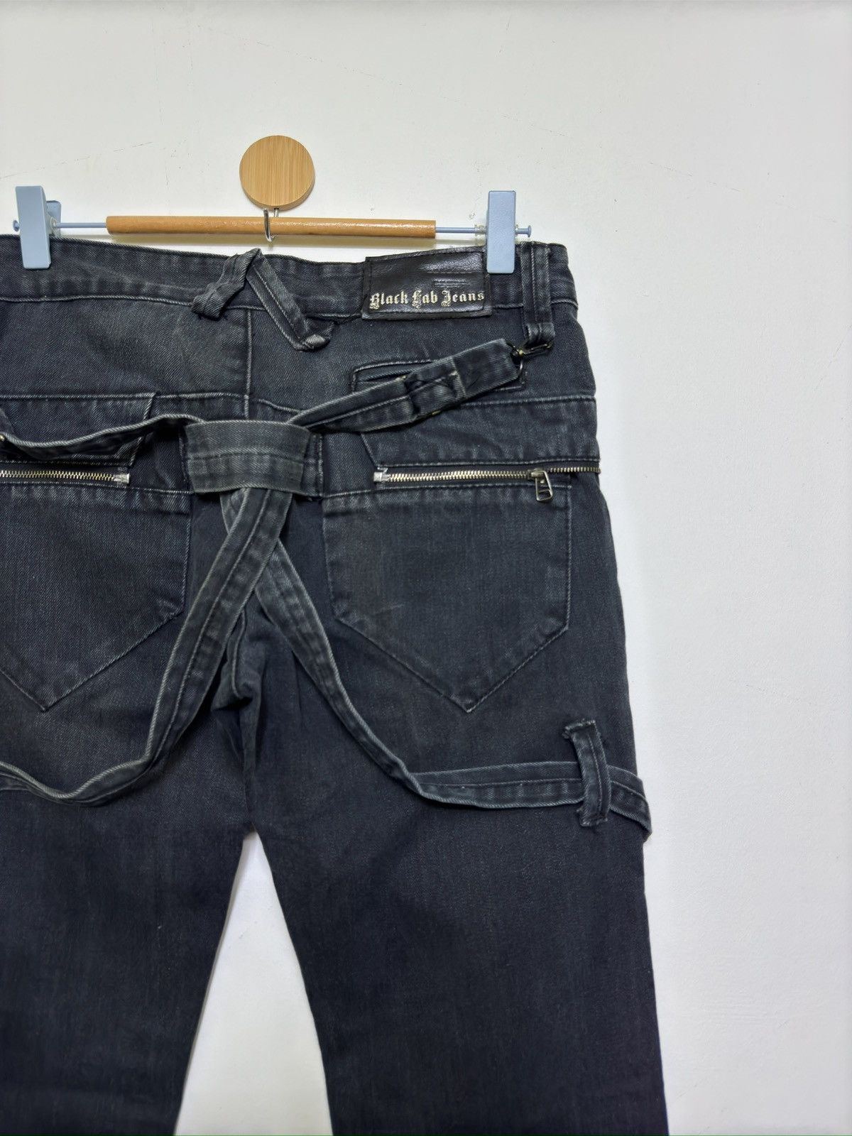 Black Lab Jeans Multi-Strap Bondage Style Denim