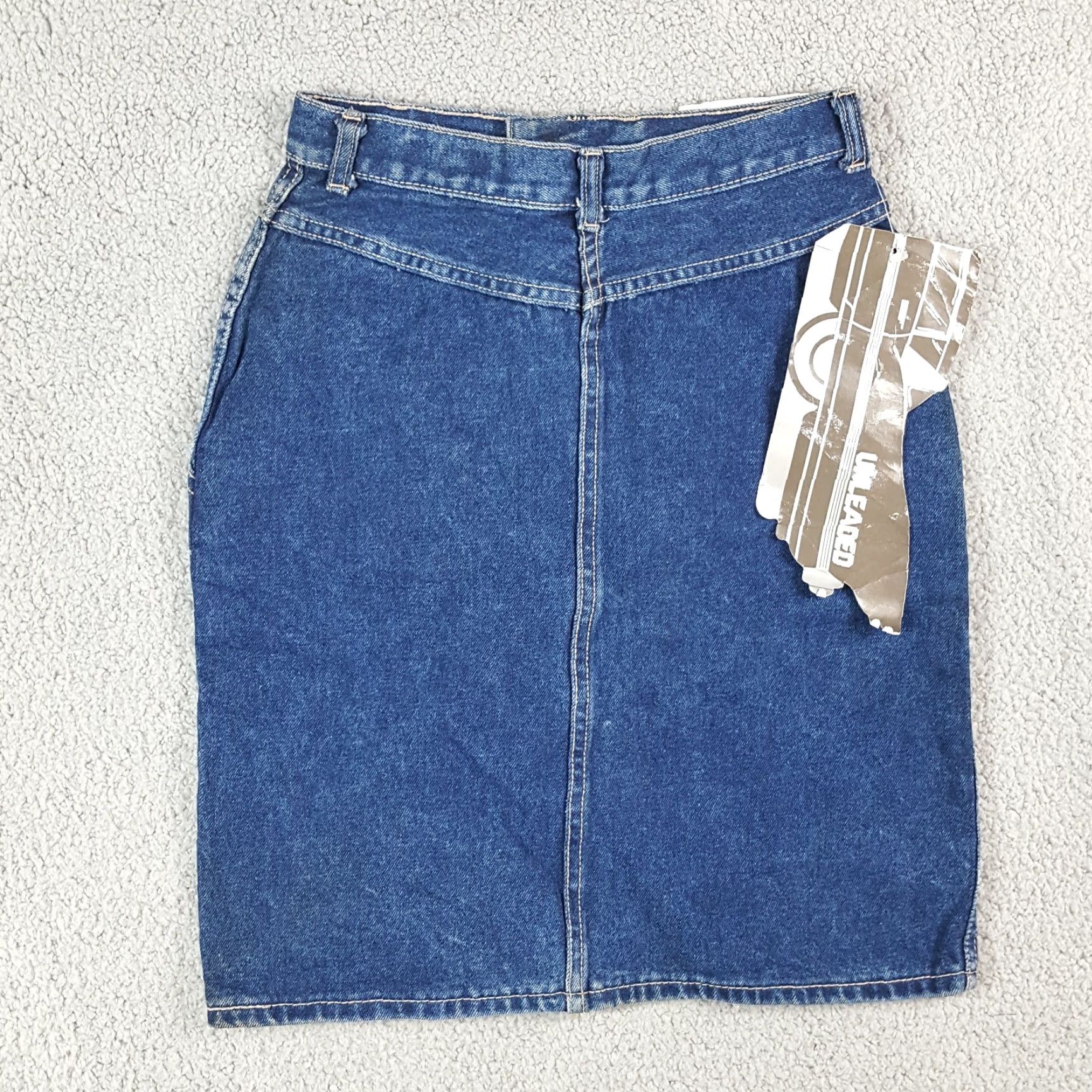 Vintage VINTAGE Unleaded Denim Skirt Western High Waist Short 7 Blue 80s 90s Biker Cowboy Women's Size 7 Womens Size 28" / US 6 / IT 42 - 7 Thumbnail