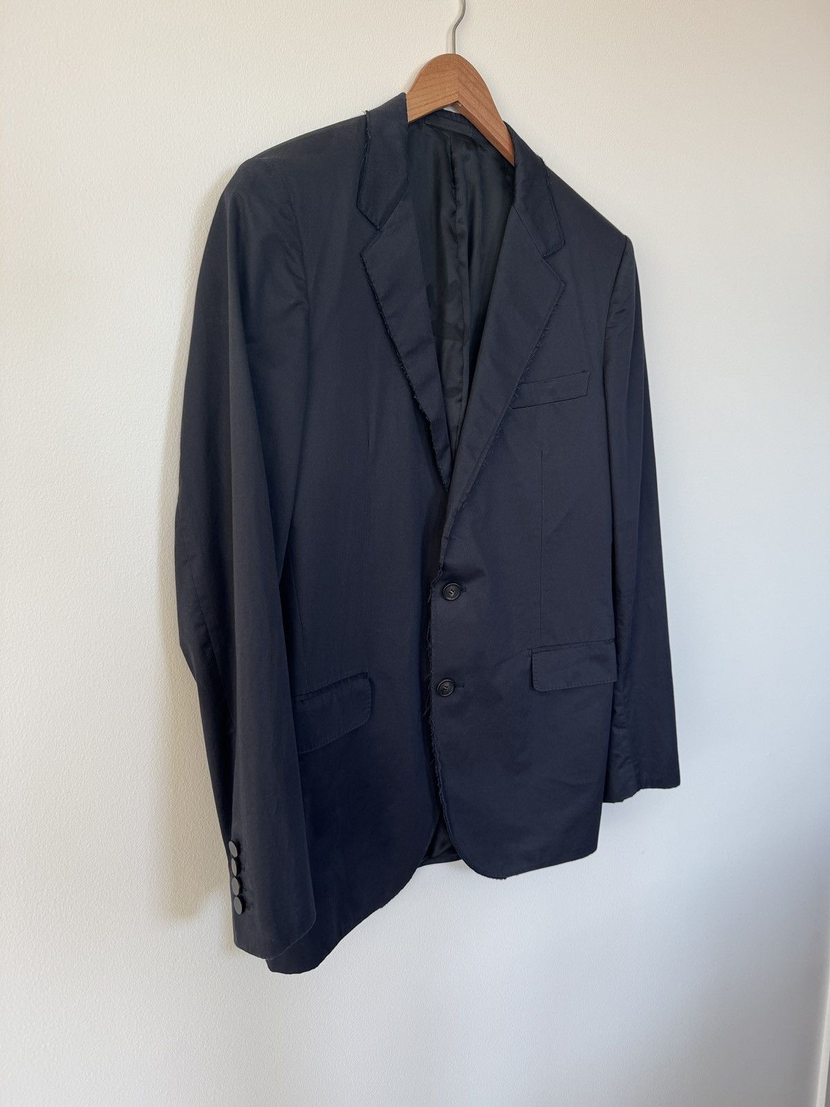 Lanvin Lanvin Blazer Jacket Raw Edge Navy Sz 52 Size 52R - 2 Thumbnail